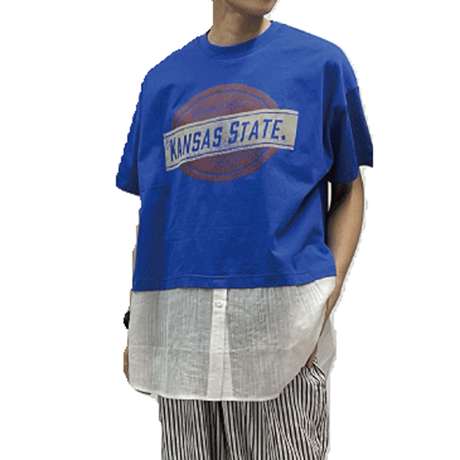 GENTIL シャツレイヤード風プリントT - 画像1