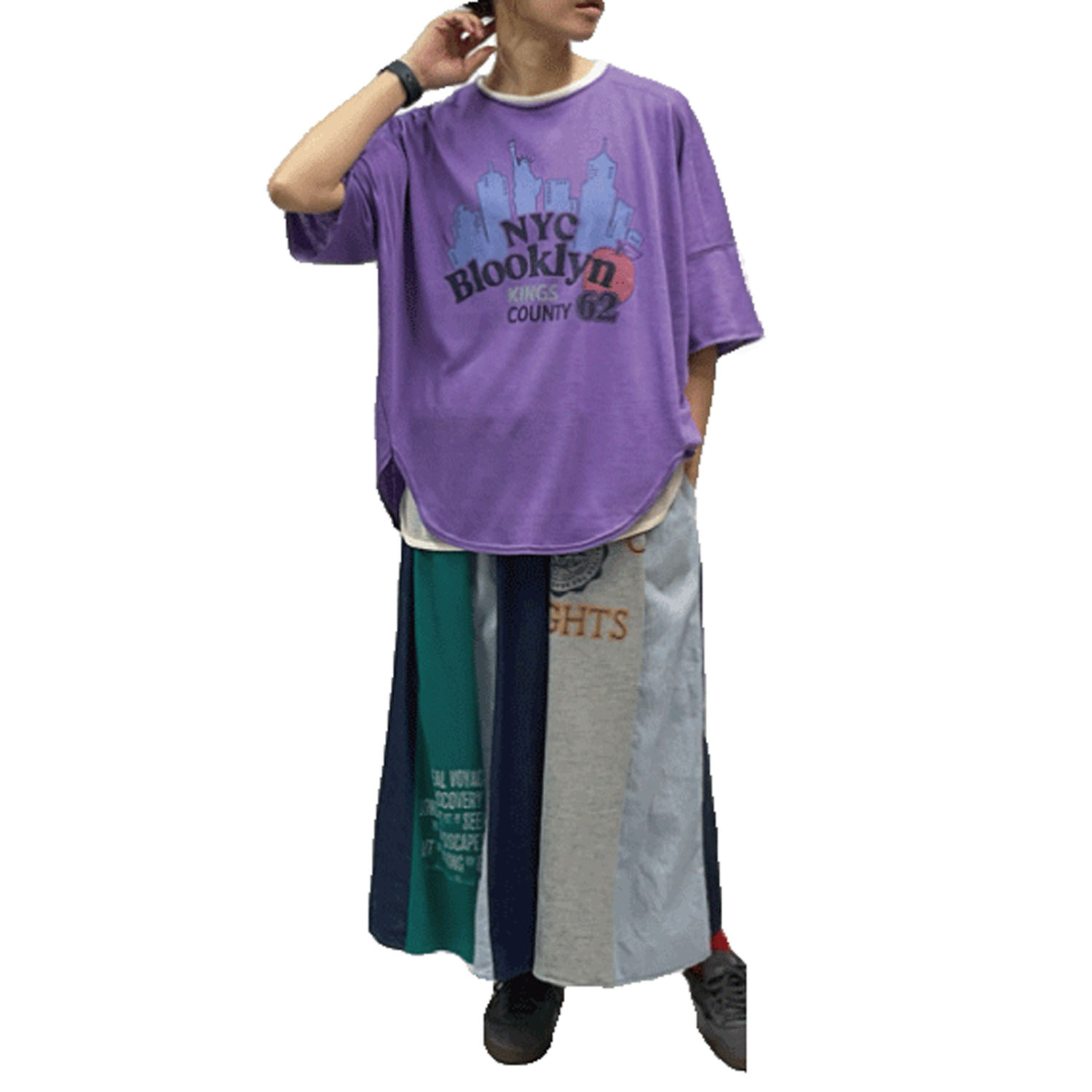 GENTIL 麻タッチ天竺ロールネックプリントTee - 画像13