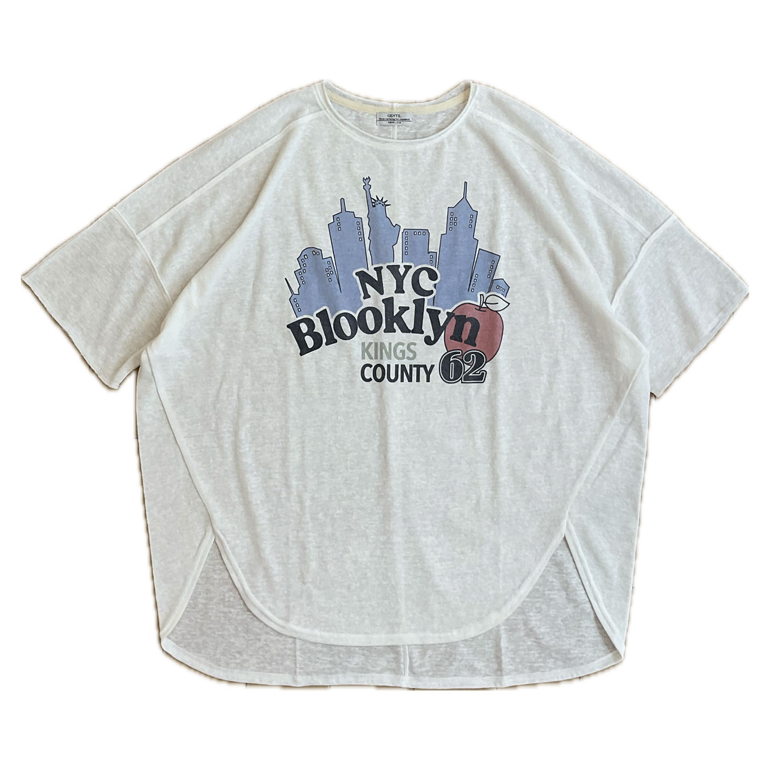 GENTIL 麻タッチ天竺ロールネックプリントTee - 画像7