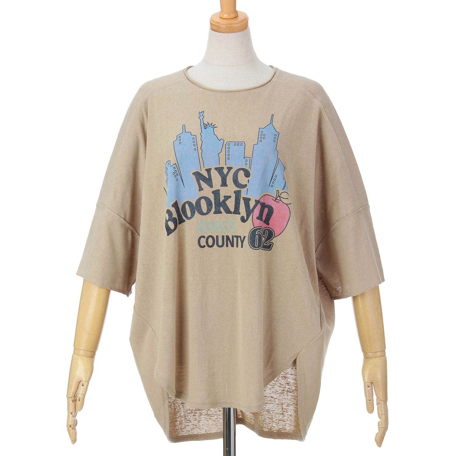 GENTIL 麻タッチ天竺ロールネックプリントTee - 画像8