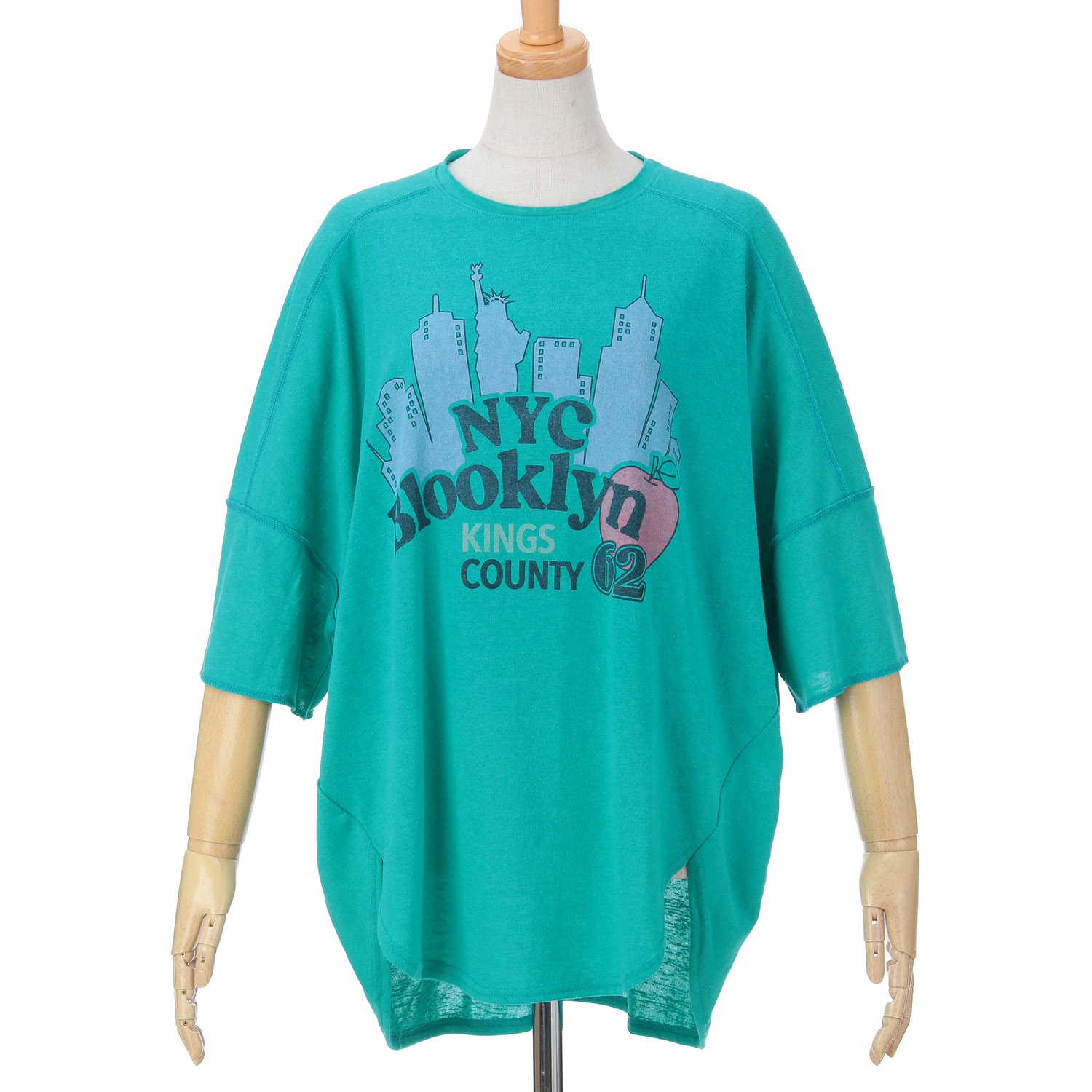 GENTIL 麻タッチ天竺ロールネックプリントTee - 画像9