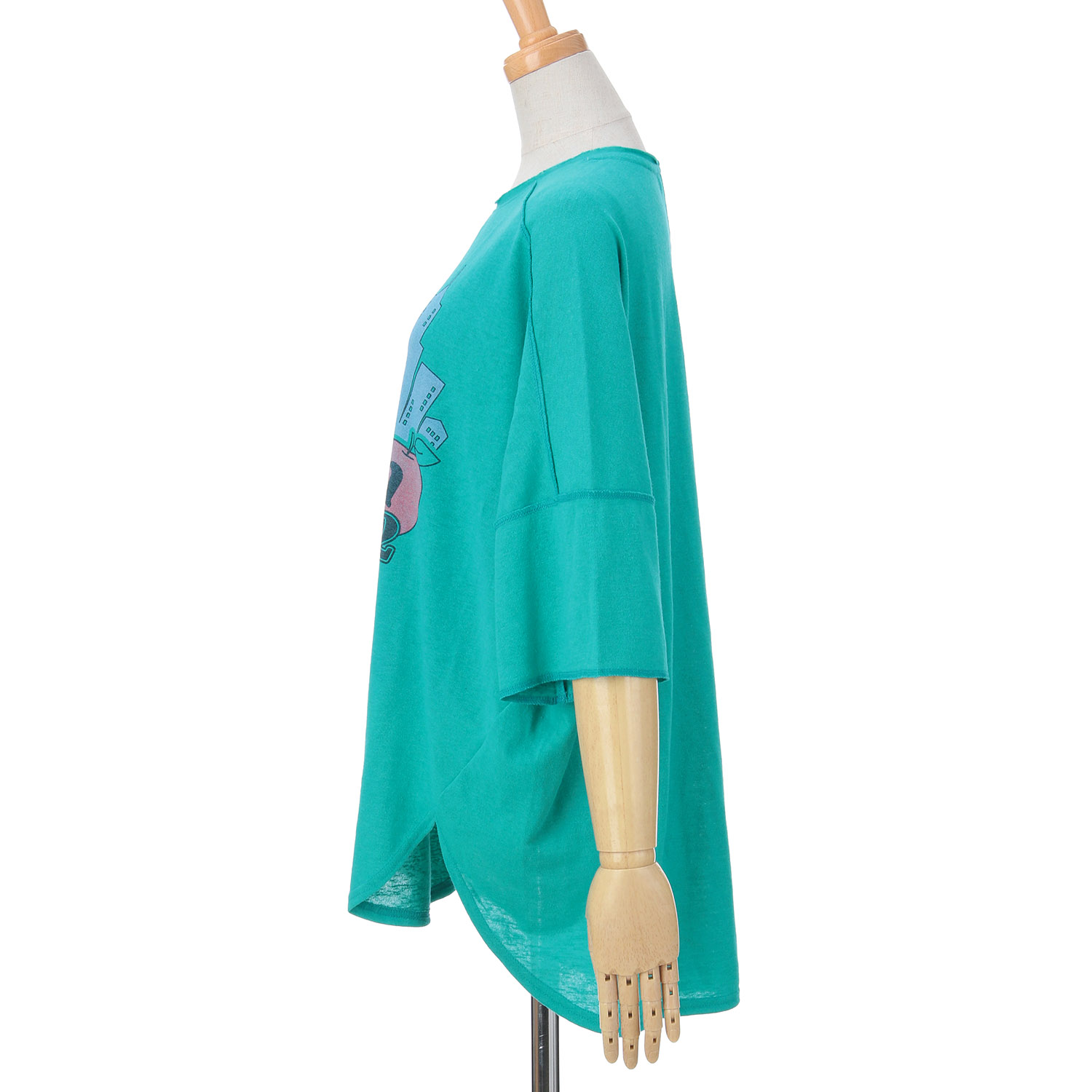 GENTIL 麻タッチ天竺ロールネックプリントTee - 画像10