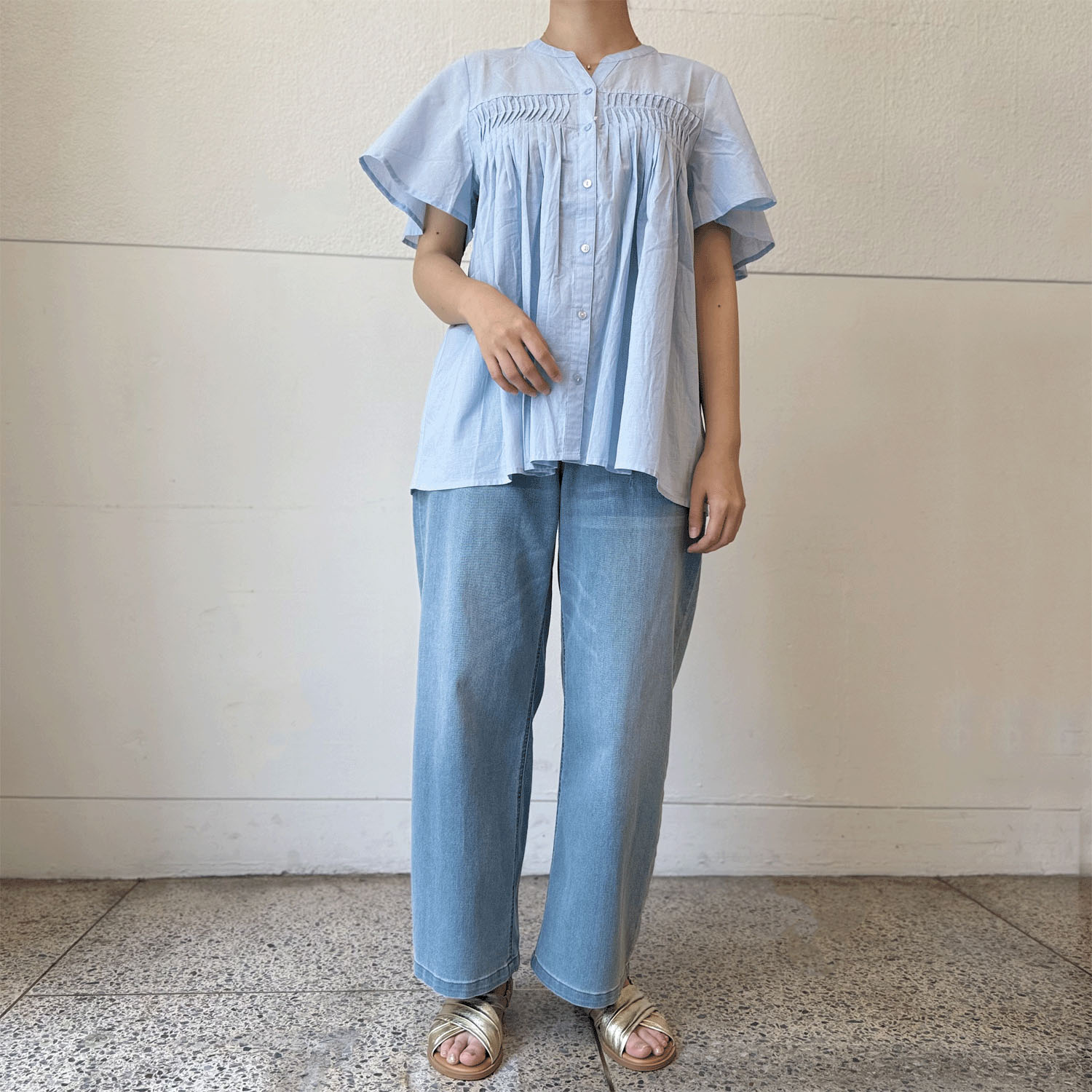 flip flow ピンタックフレンチ袖ブラウス - 画像5