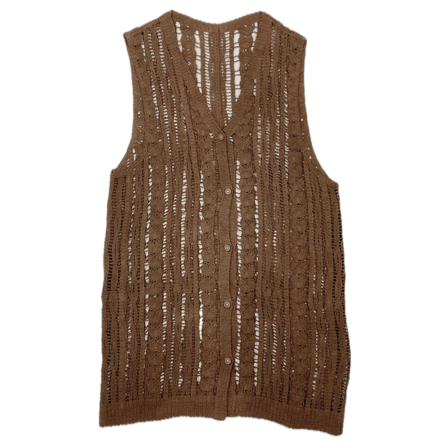 【Insta Live】GENTIL かぎ針編み風ロングベスト - 画像4