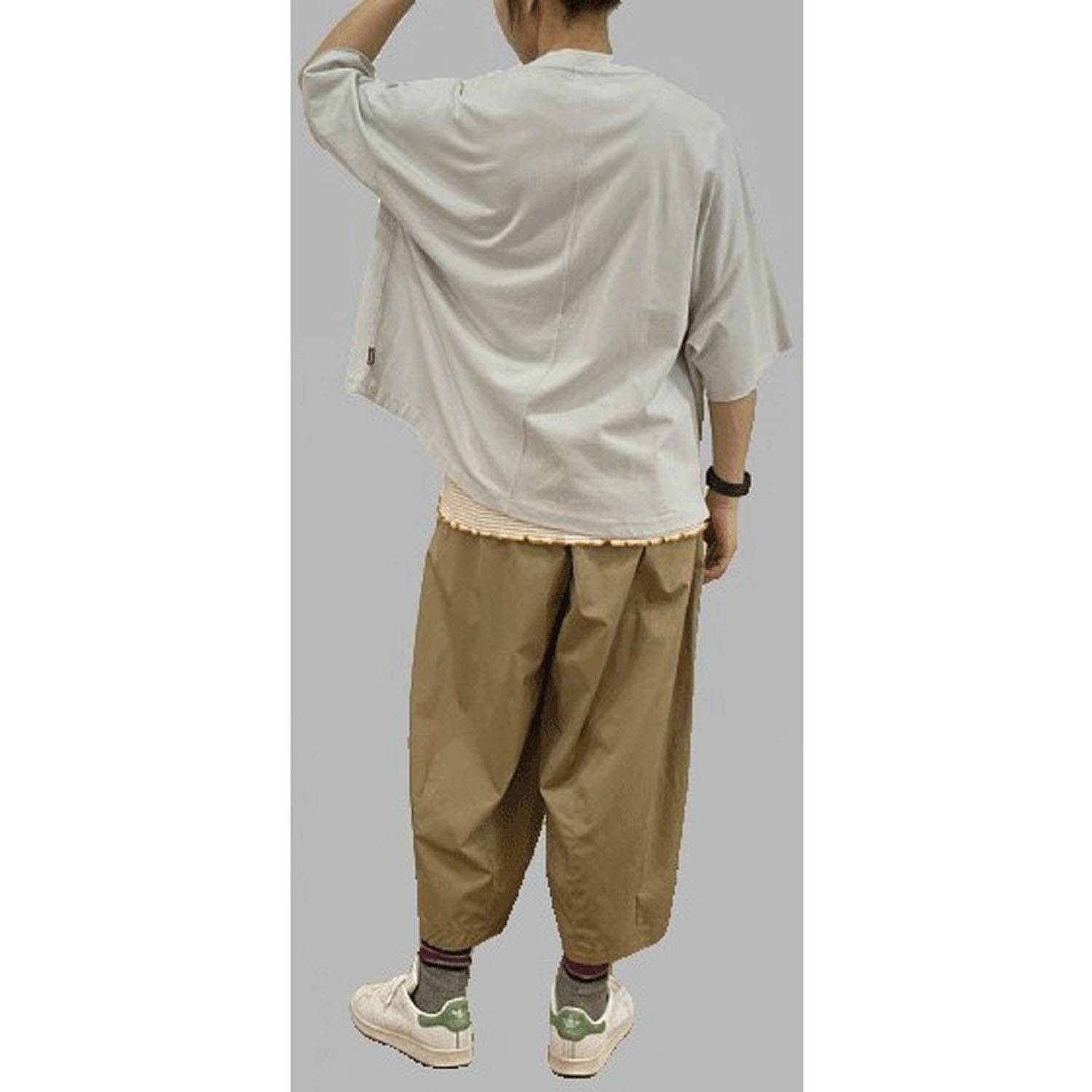 GENTIL ロゴプリントワイドシルエット6分袖プルオーバー - 画像3