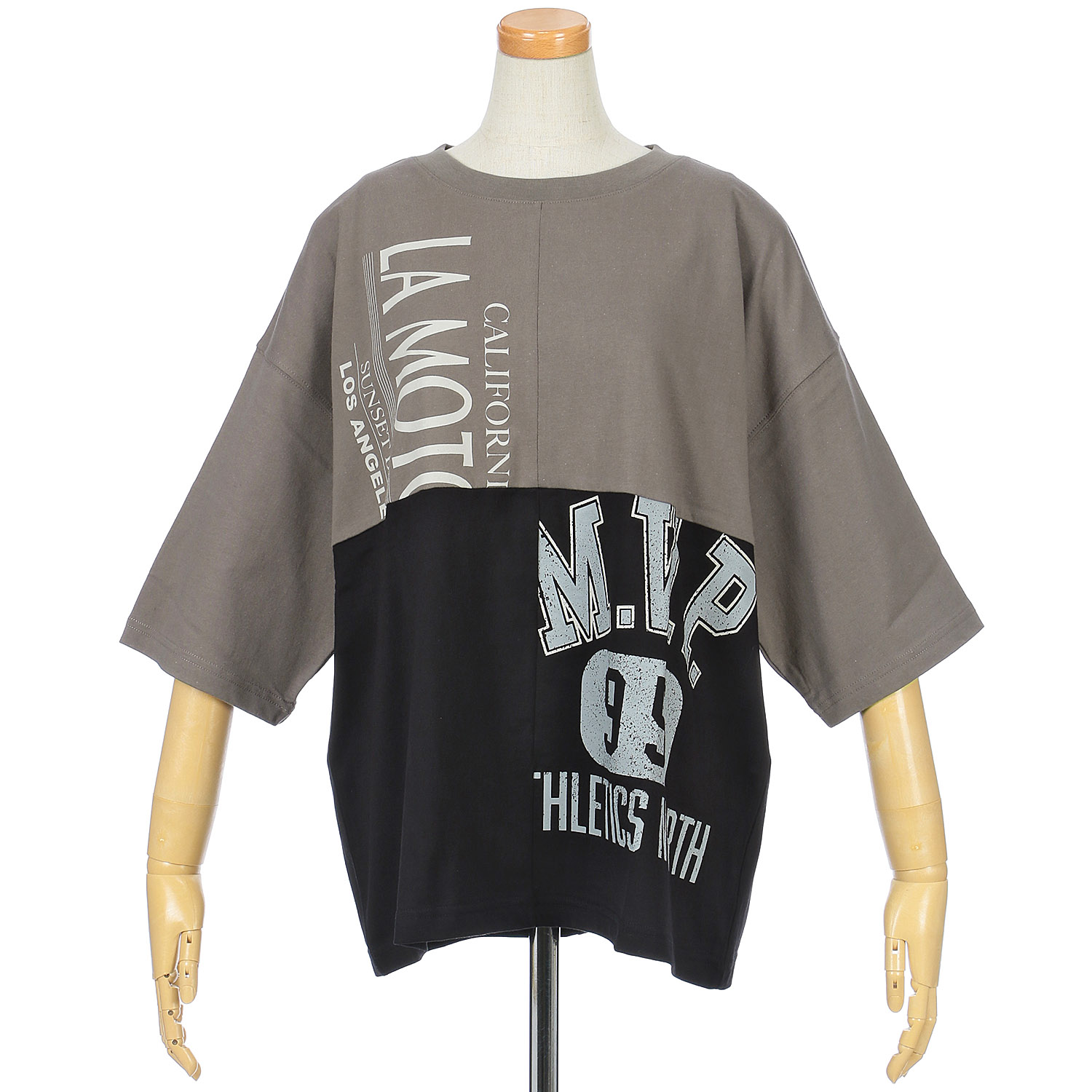 GENTIL リメイク風配色プリントTee - 画像1