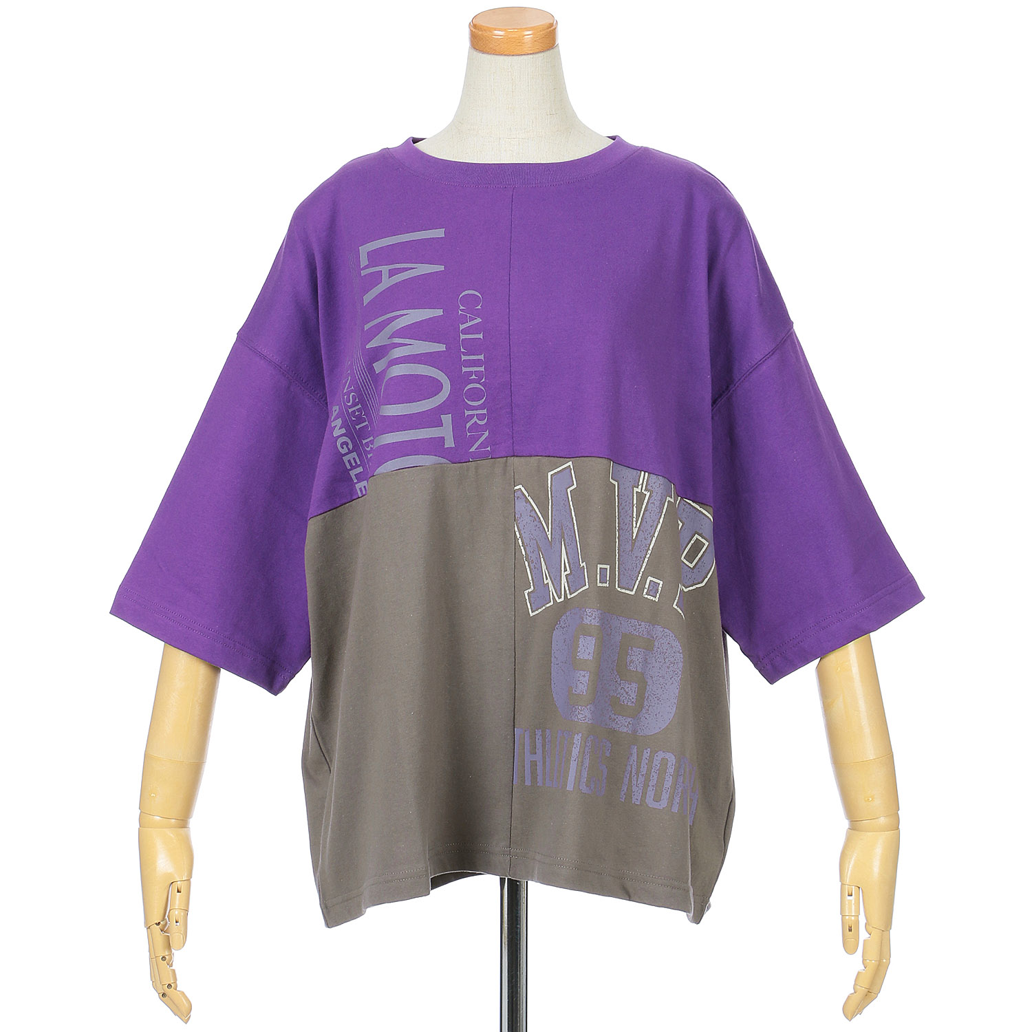 GENTIL リメイク風配色プリントTee - 画像1