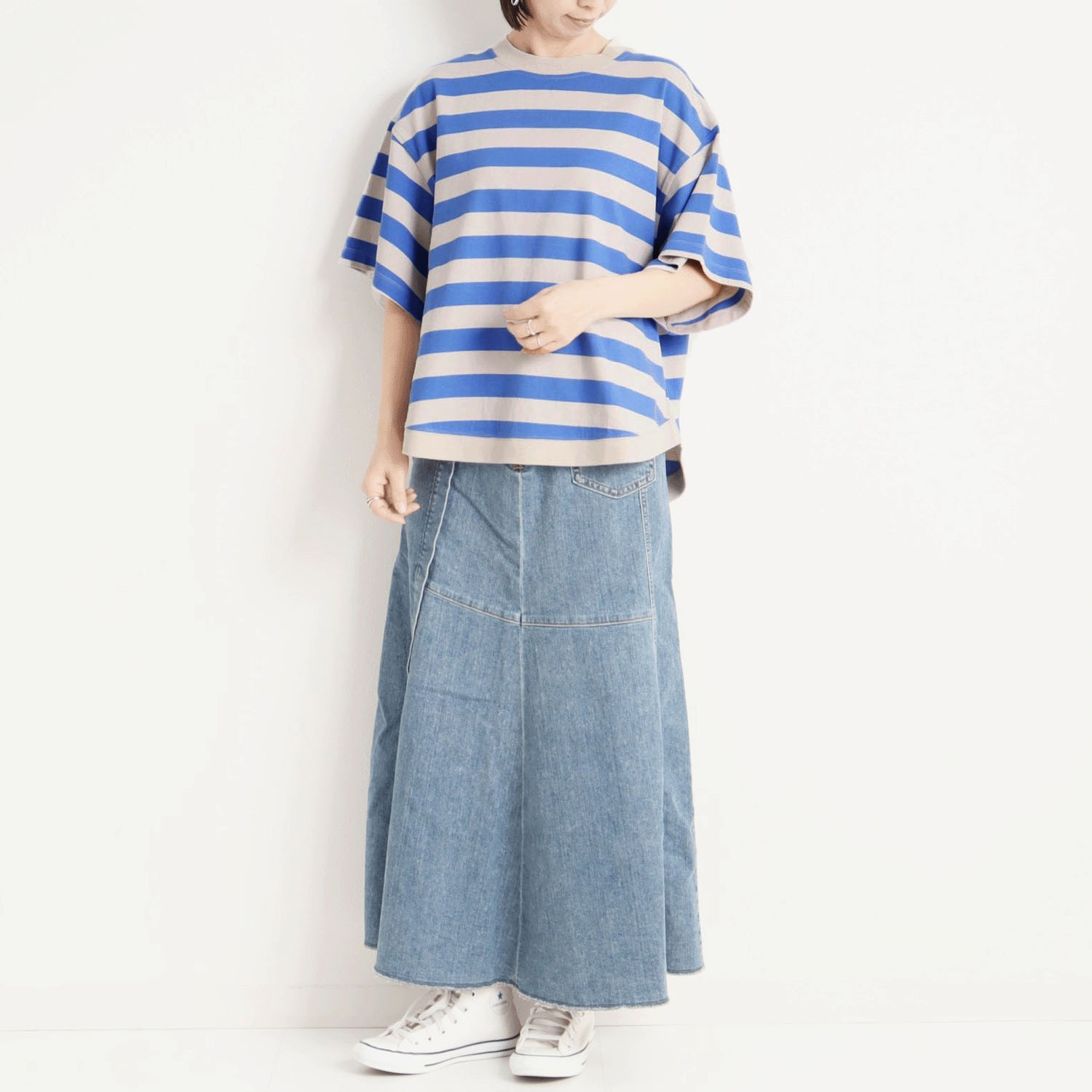 【Insta Live】le colisボーダーまるっとプルオーバー5分袖 - 画像5