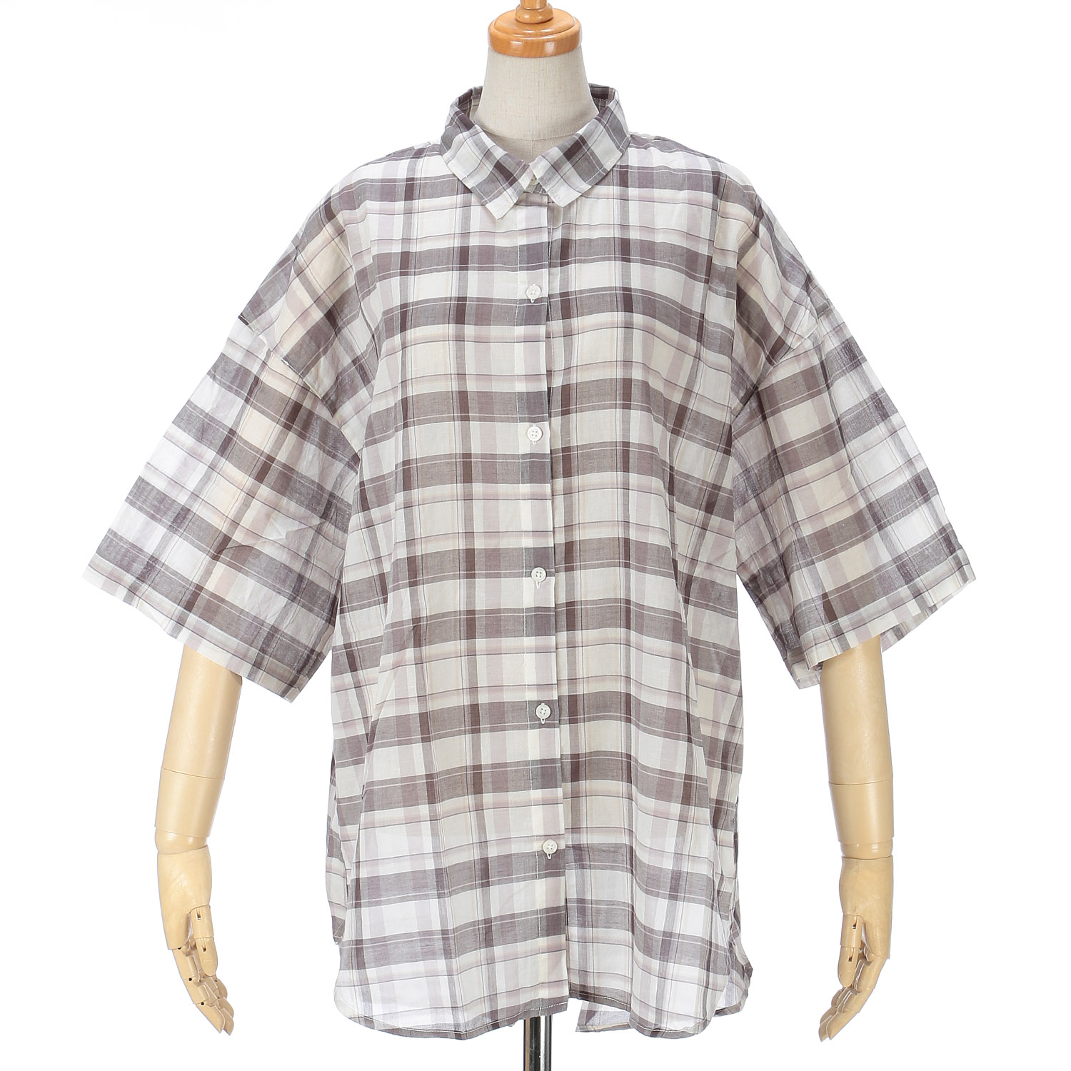 le colis リネンブレンドワイドシャツ5分袖 - 画像12