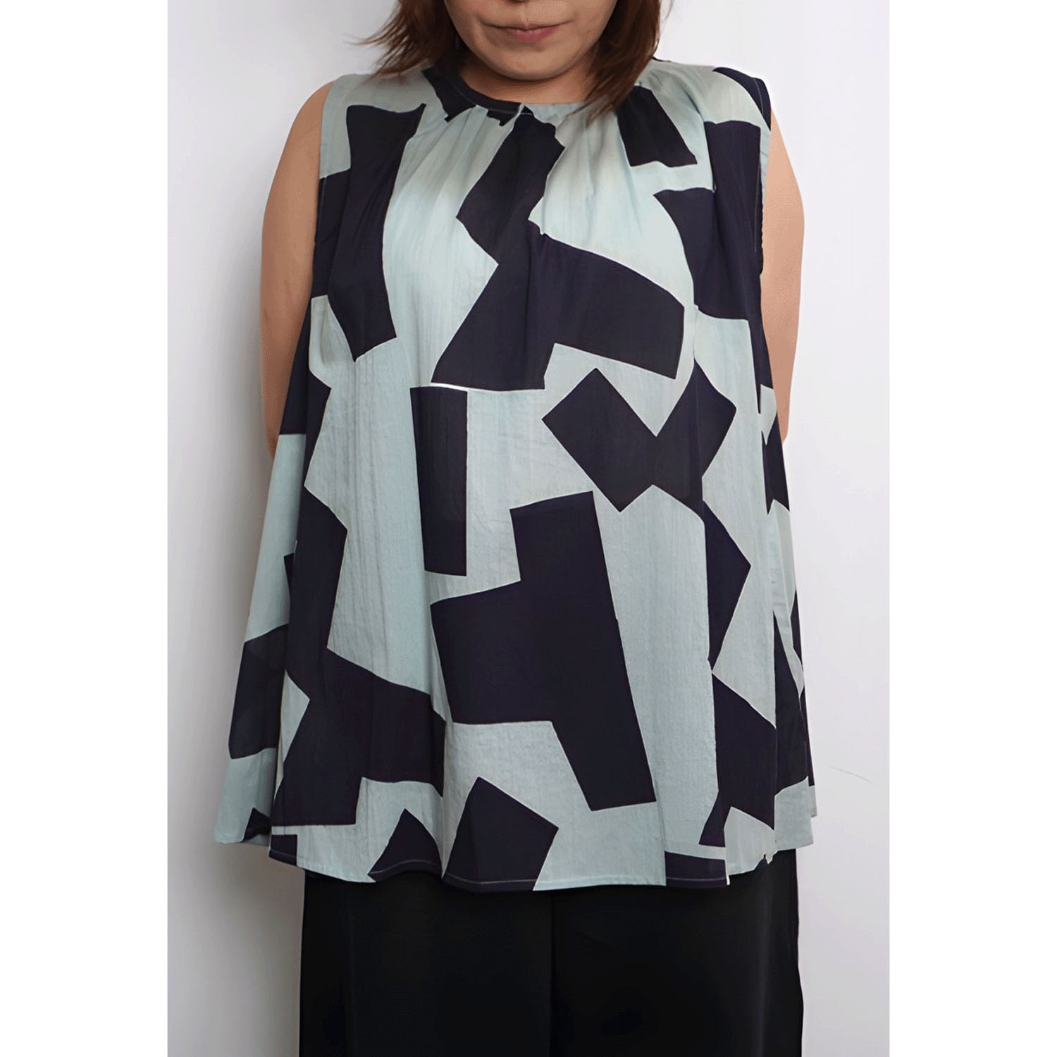 fu－dueka：： 幾何学プリントギャザーチュニック - 画像4