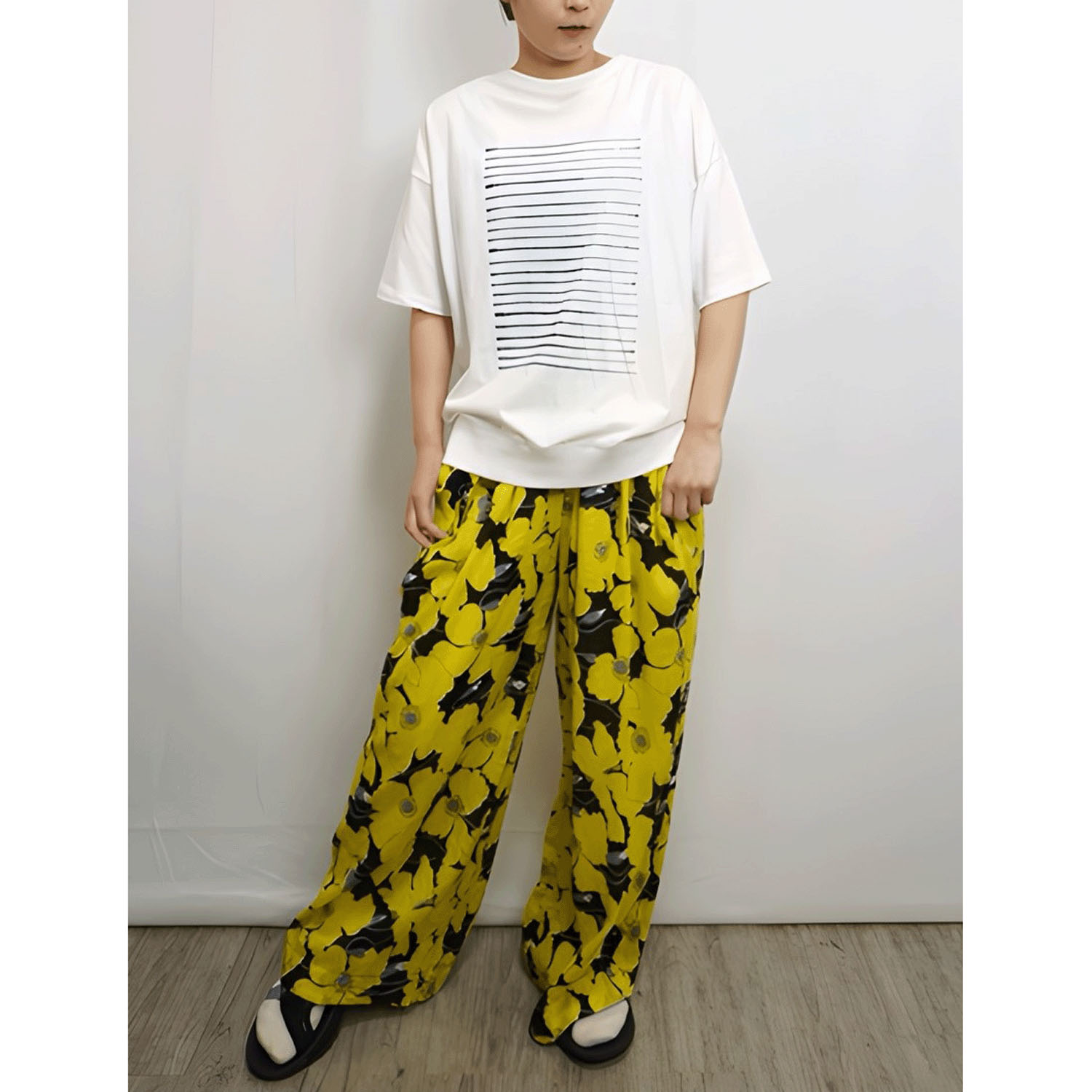 fu－dueka：：リブボーダープリントTee - 画像2