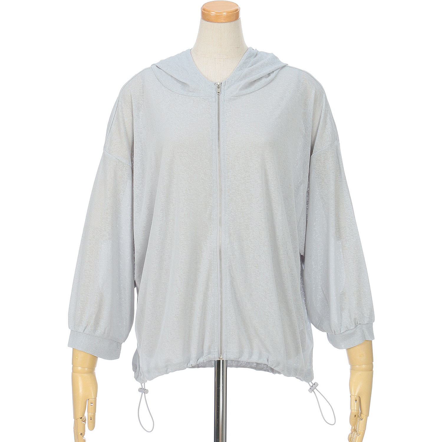 le colis ドルマンギャザーZIPパーカー