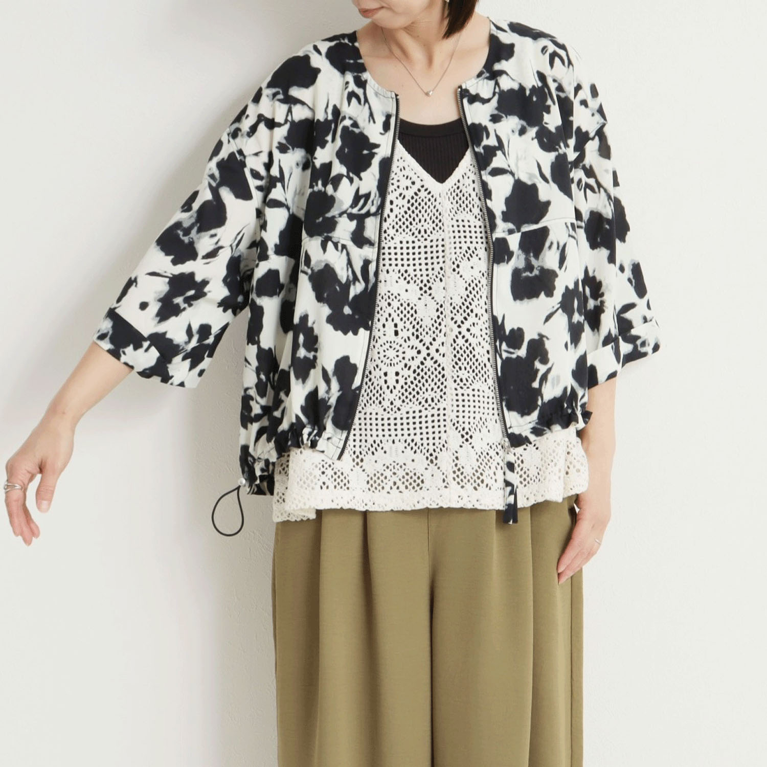 le colis シアークレープZIPブルゾン - 画像11