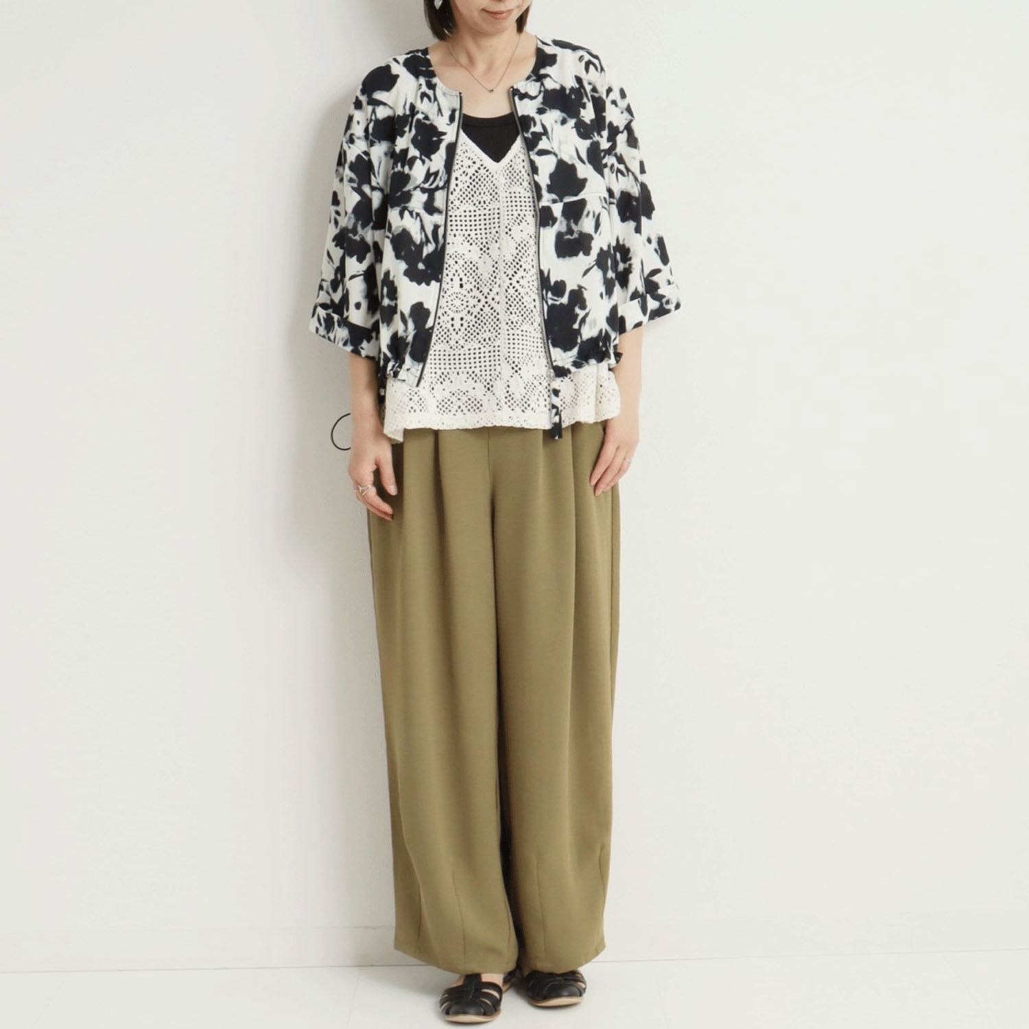 le colis シアークレープZIPブルゾン - 画像13