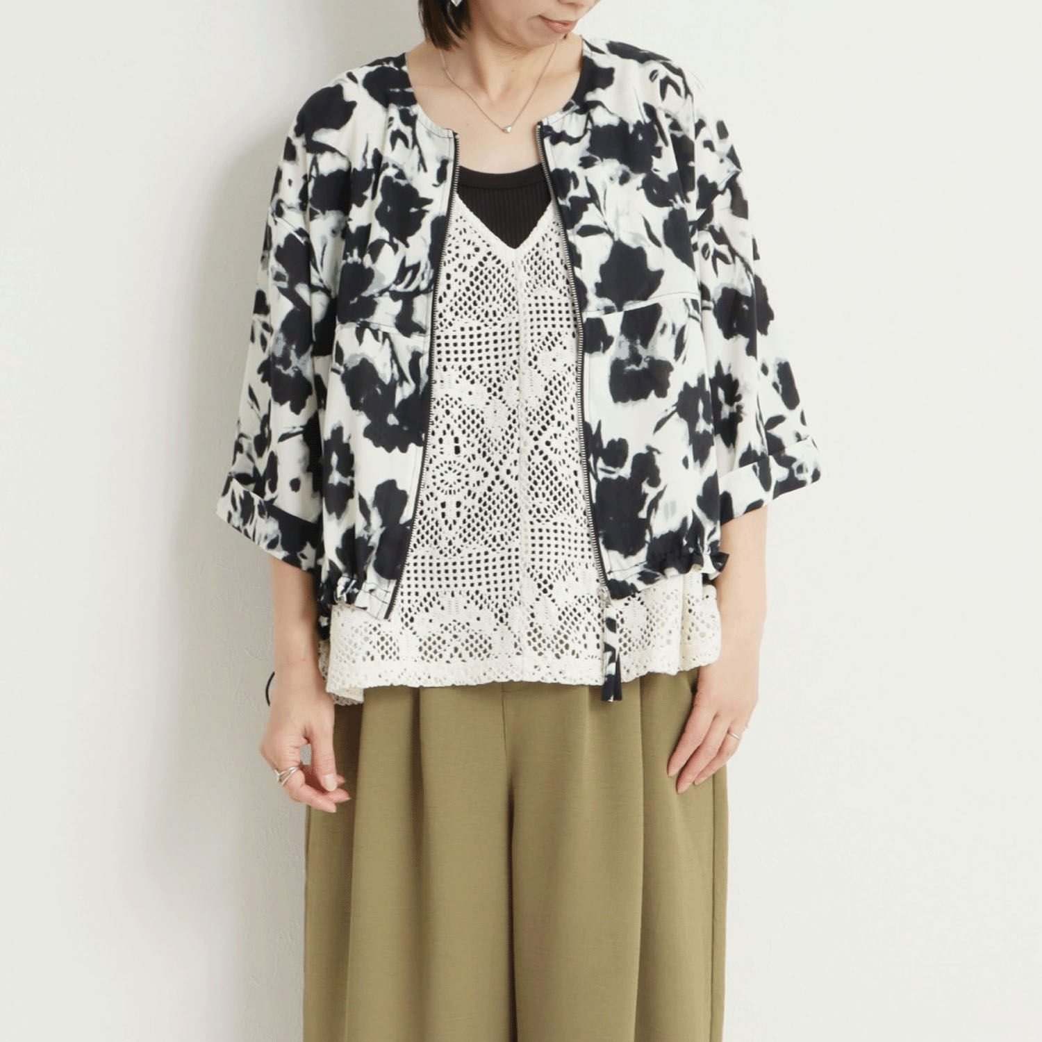 le colis シアークレープZIPブルゾン - 画像10