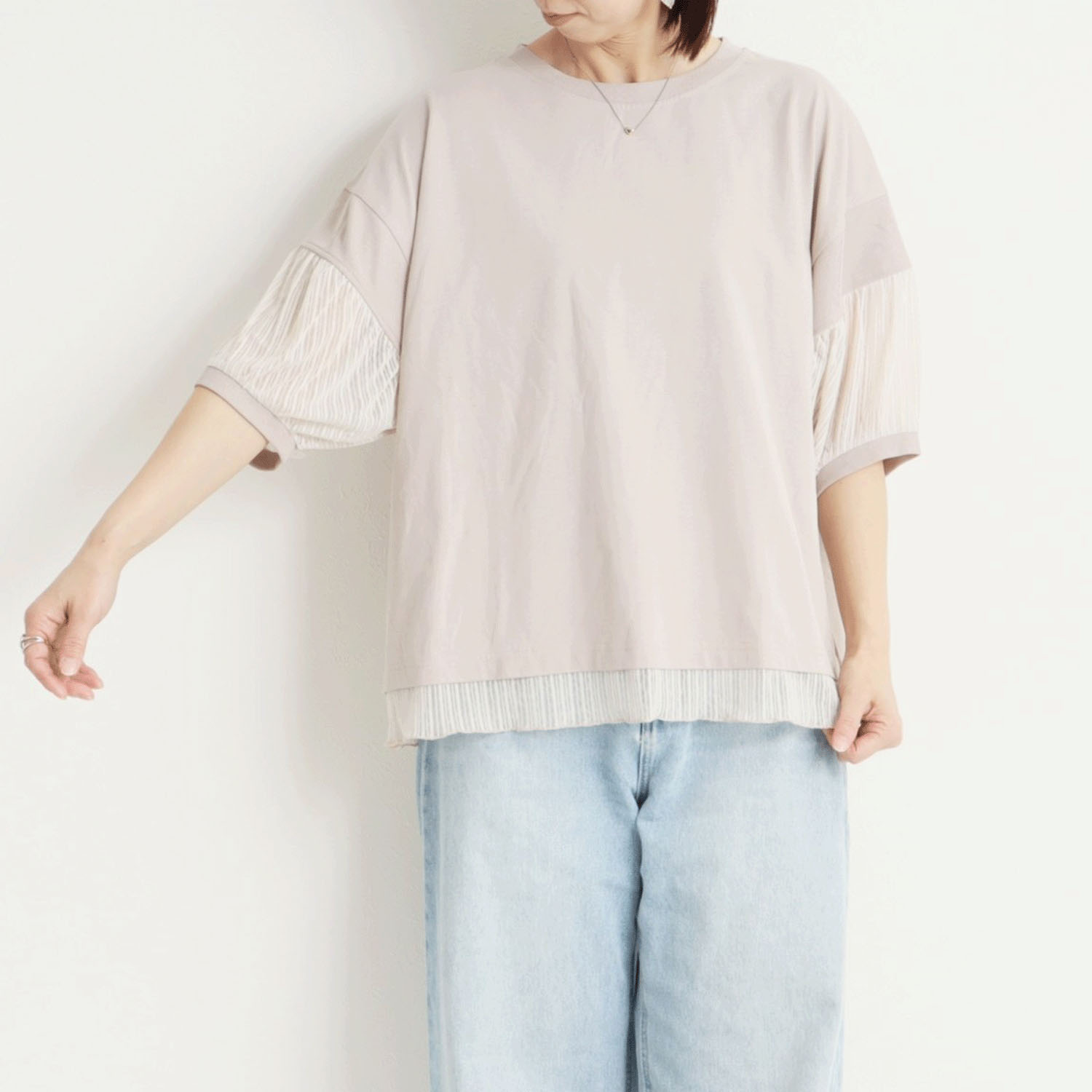 le colis シアーストライプレイヤード風プルオーバー