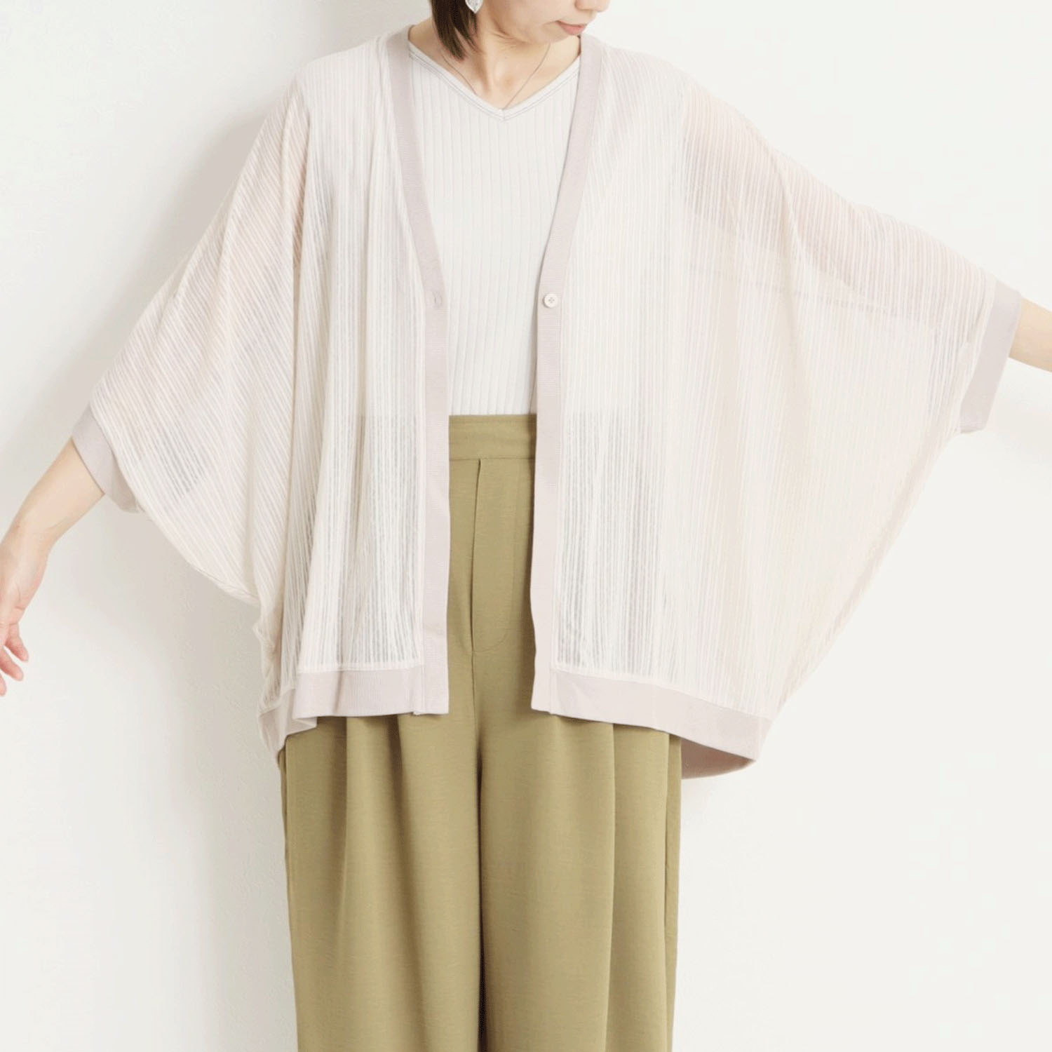 le colis シアーストライプドルマンカーデ - 画像4