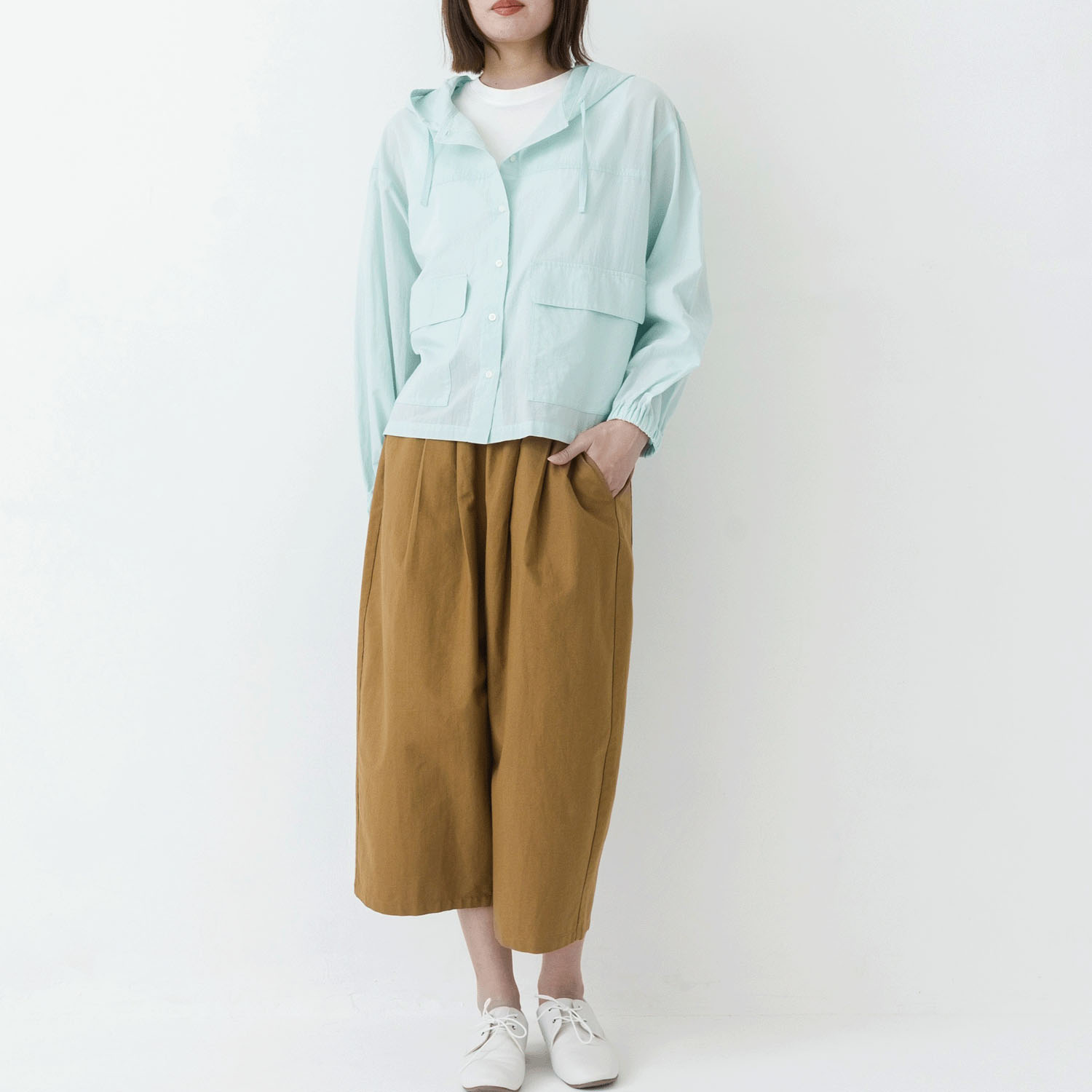 【お取り寄せ】kermu シアーコットンフロントボタンフーデットブラウス - 画像2