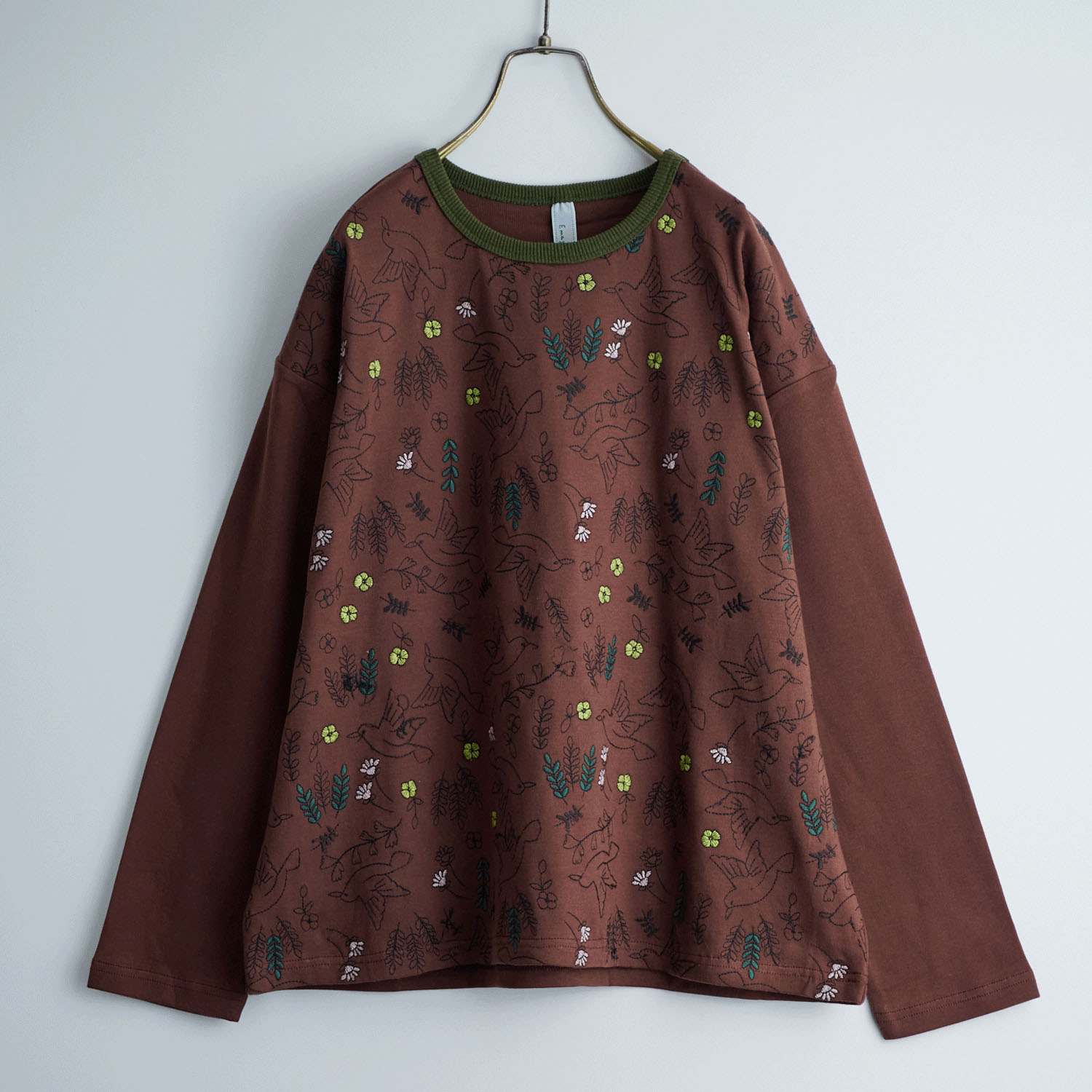 Emago 北欧バード刺繍プルオーバー - 画像1
