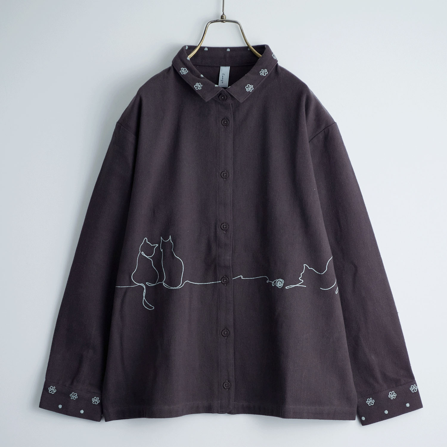 Emago ねこ刺繍シャツ - 画像1