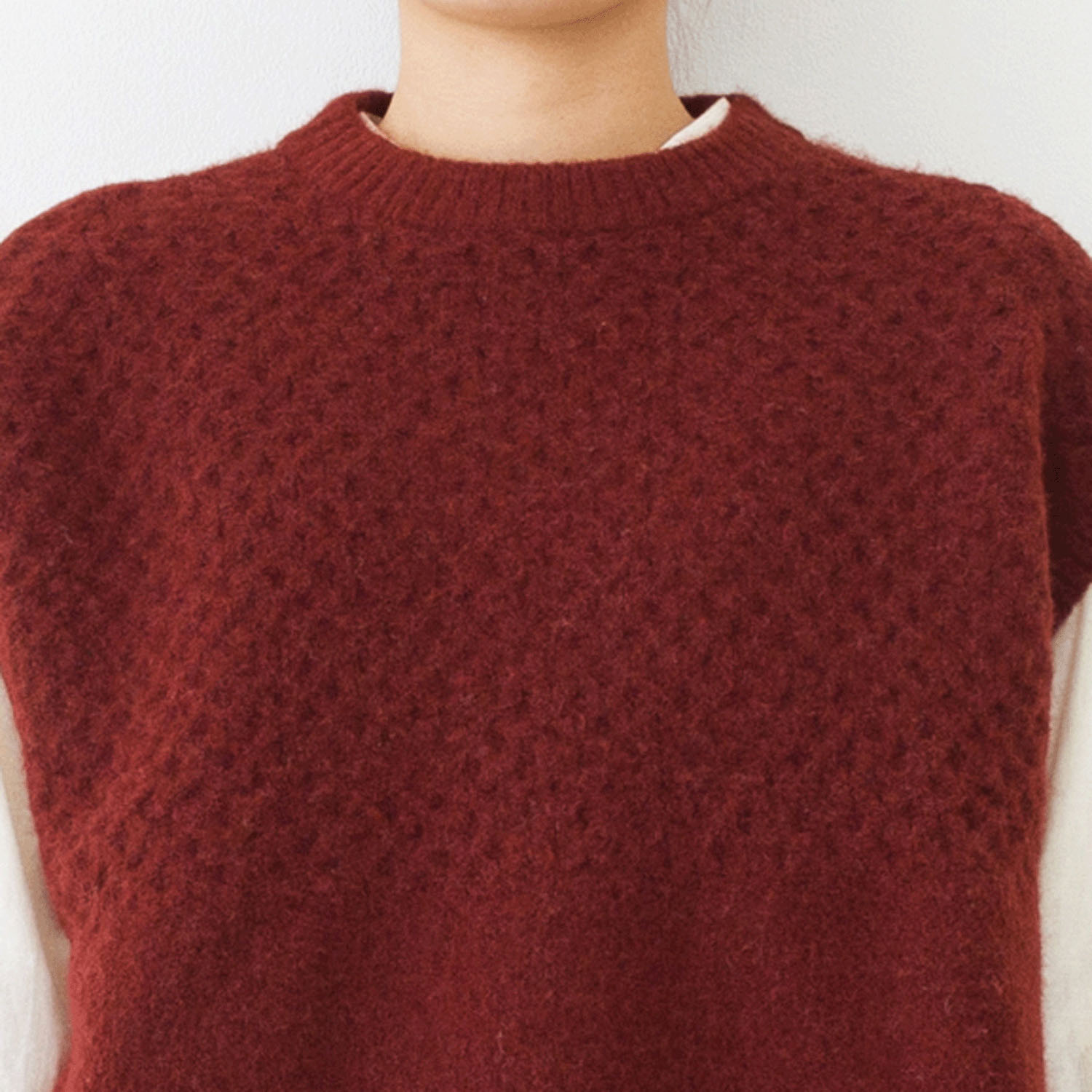 【お取り寄せ】kermu マーセライズウール柄編みベスト - 画像9