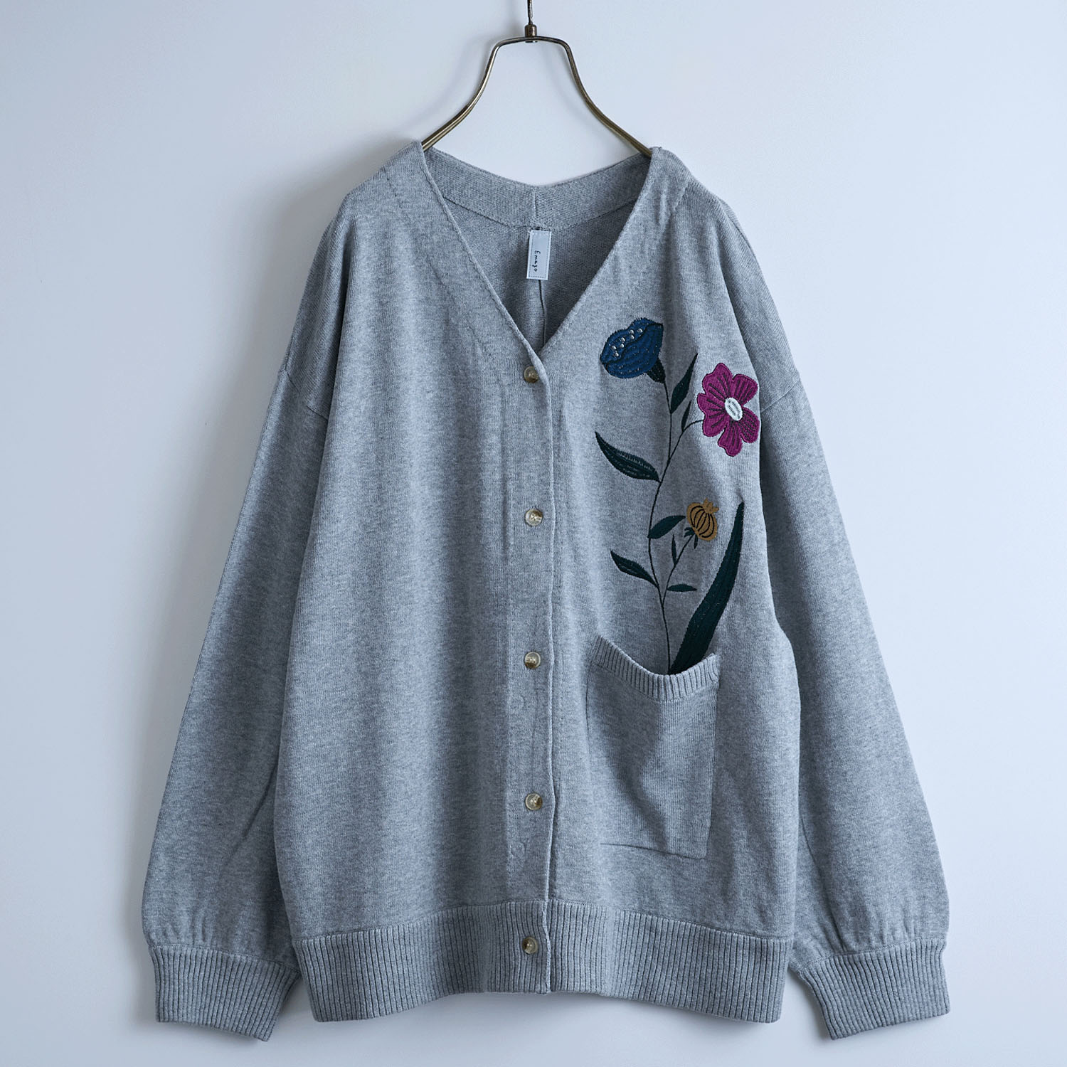 【お取り寄せ】Emago 植木鉢花刺繍カーディガン - 画像1