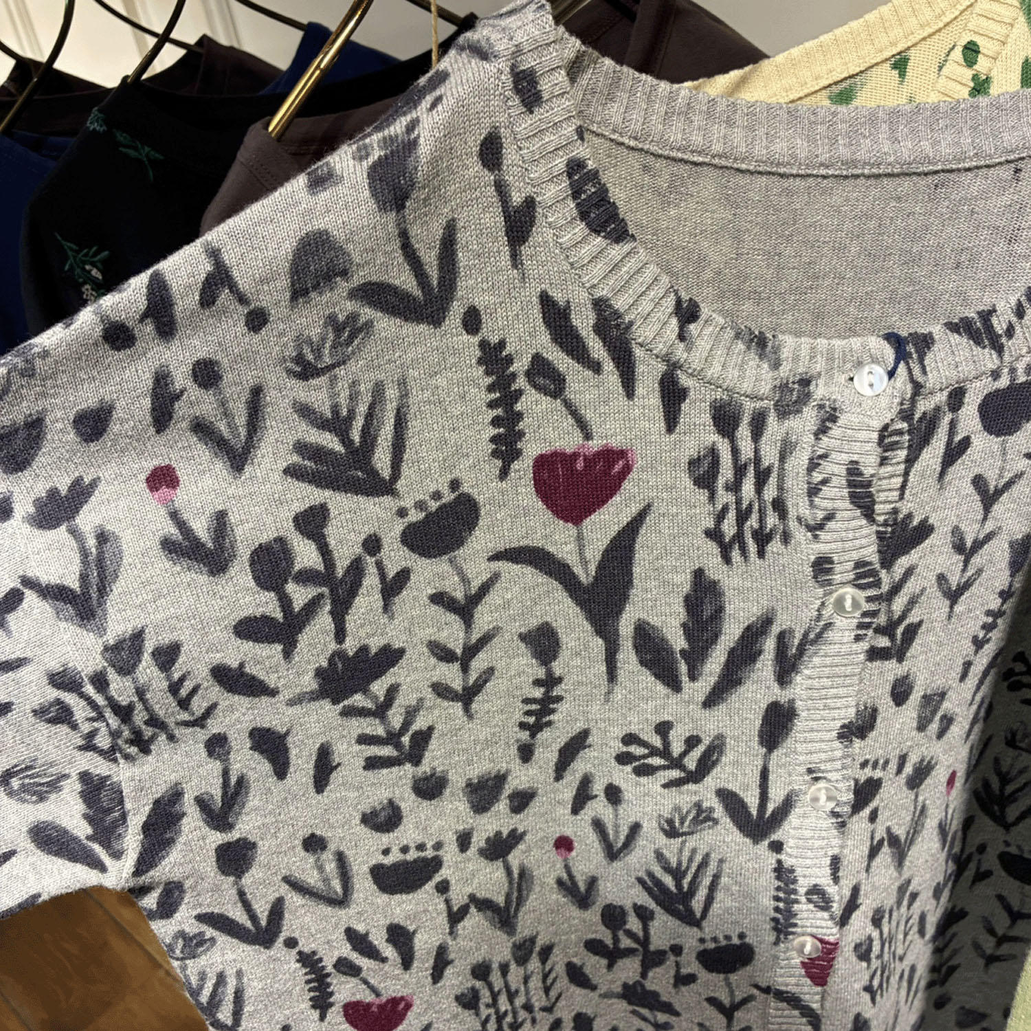 Emago 花水彩プリントカーディガン - 画像3