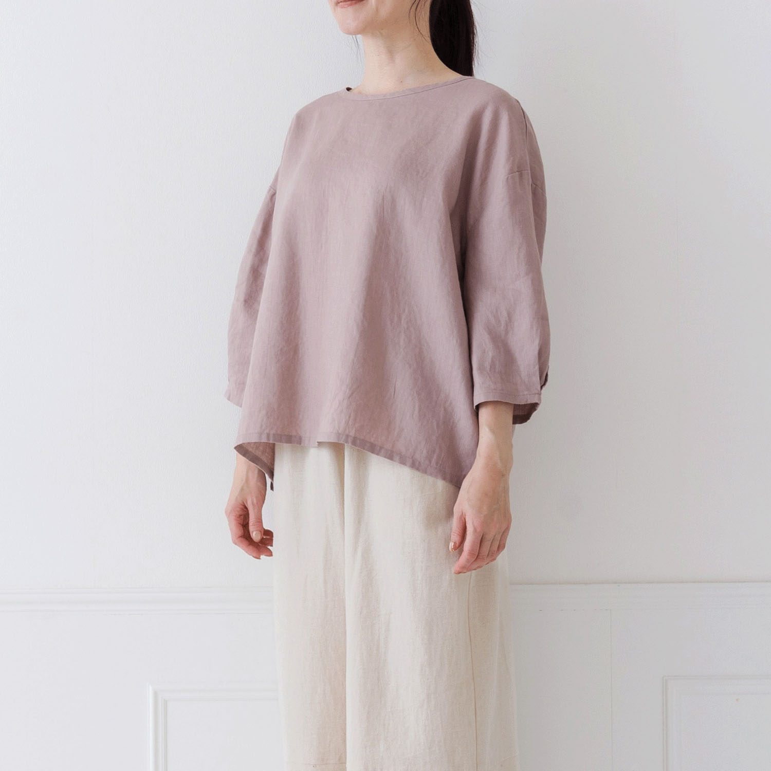 【お取り寄せ】Crea delice リネン袖口タックボリューム7分袖ブラウス - 画像24