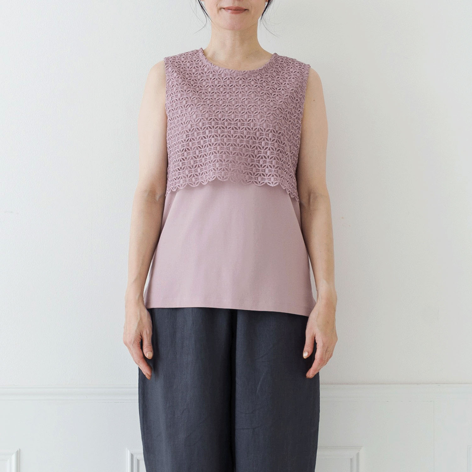 【お取り寄せ】Crea delice 強撚スムースレース使いタンクトップ - 画像21