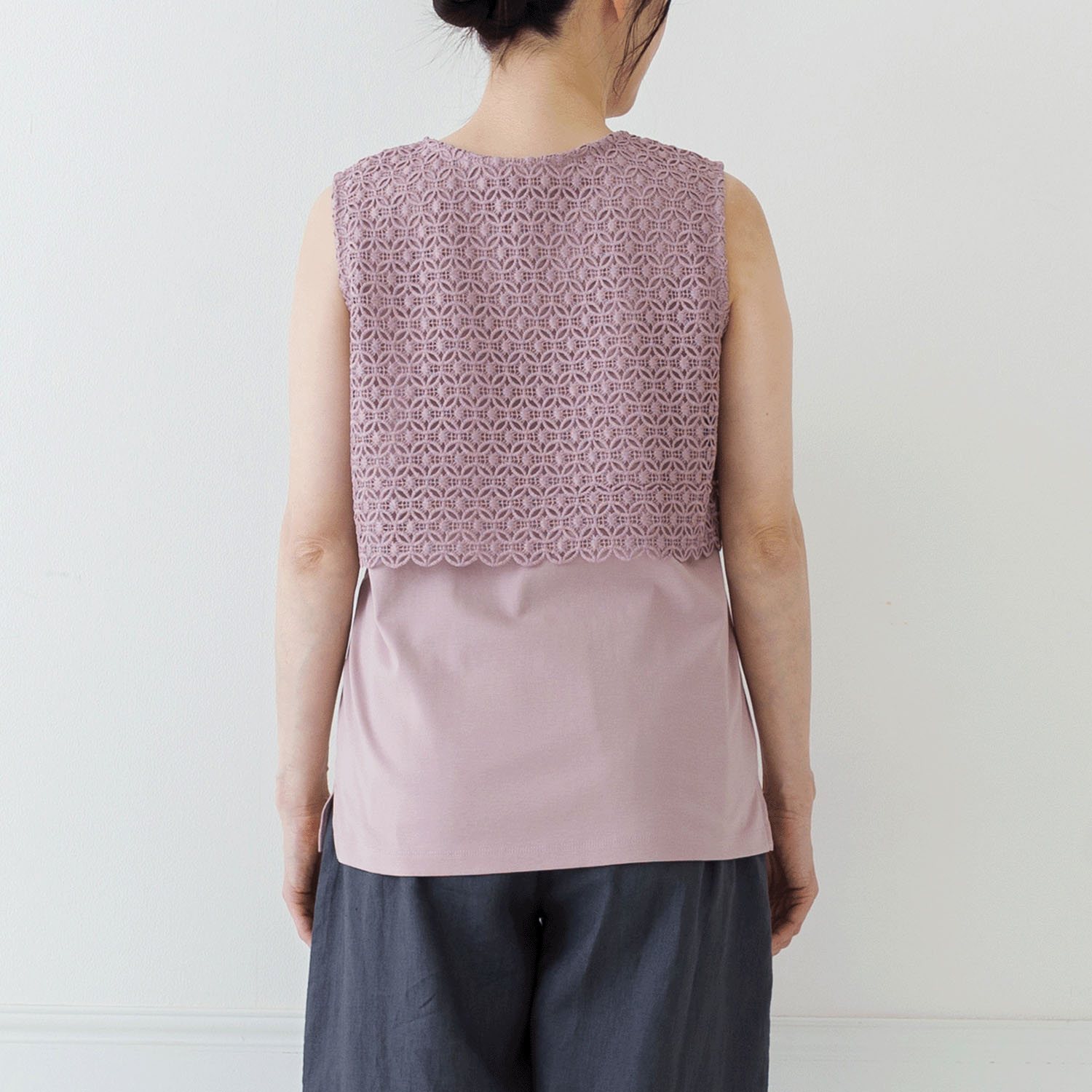 【お取り寄せ】Crea delice 強撚スムースレース使いタンクトップ - 画像25