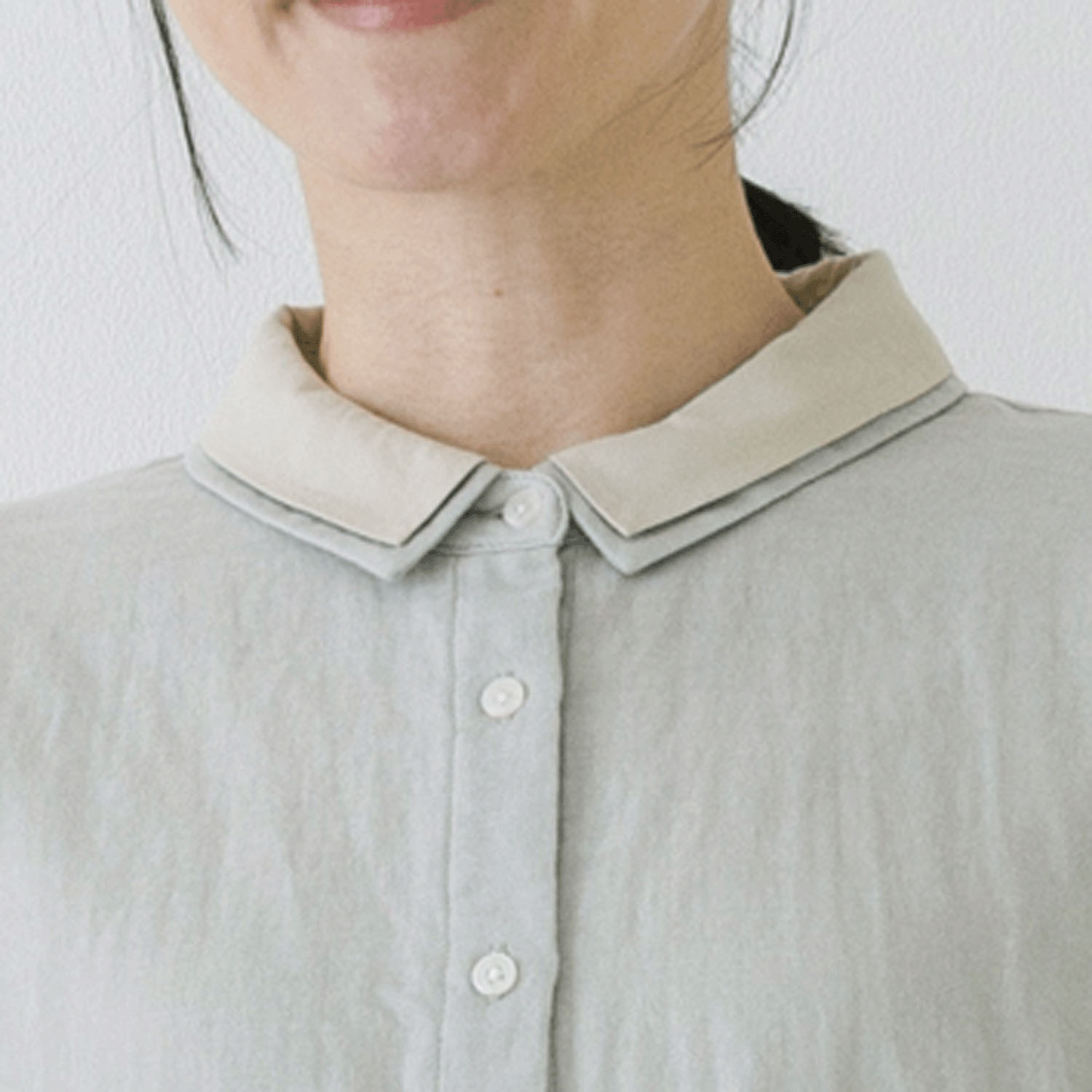 【お取り寄せ】Crea delice コットンWガーゼ2枚襟ボリューム袖ブラウス - 画像5