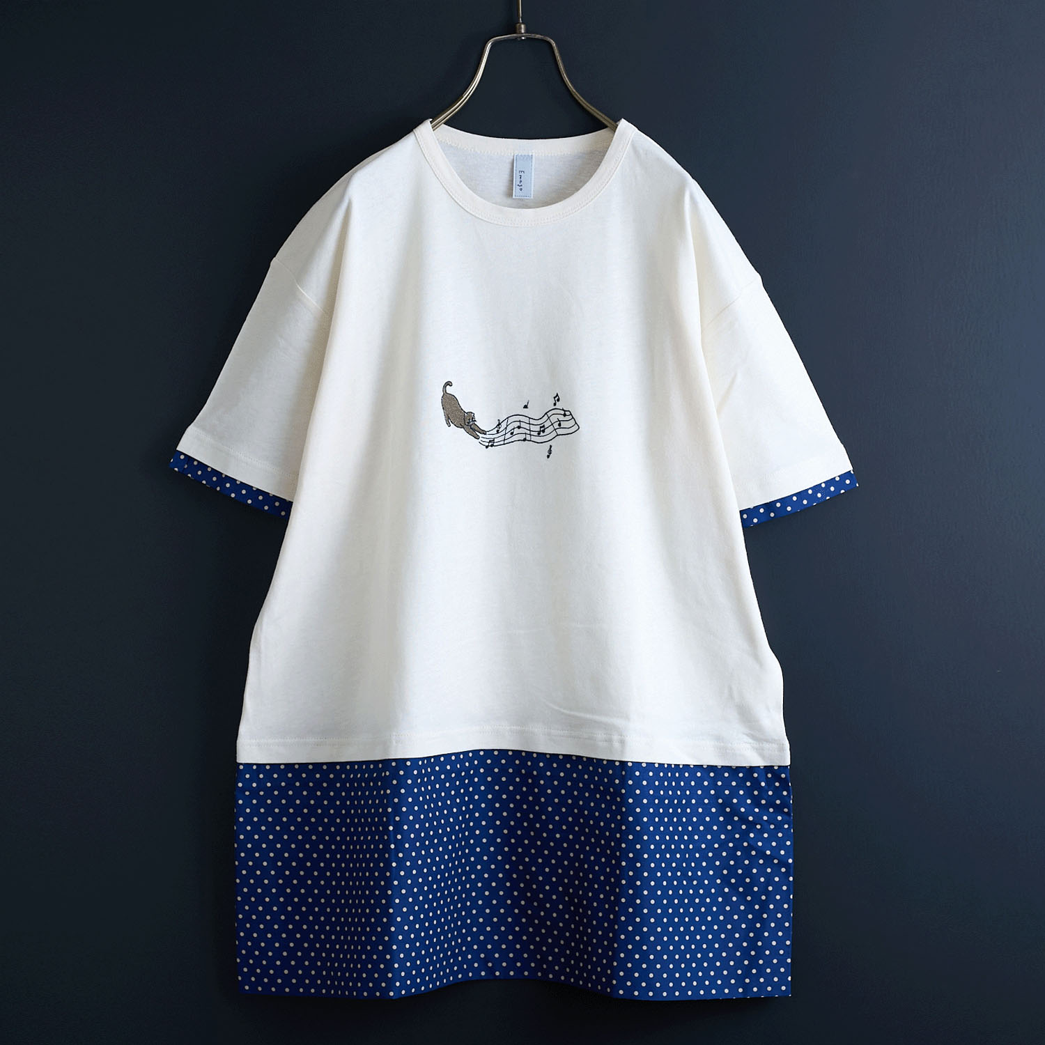 【お取り寄せ】Emago ねこミュージック刺繍チュニック - 画像2