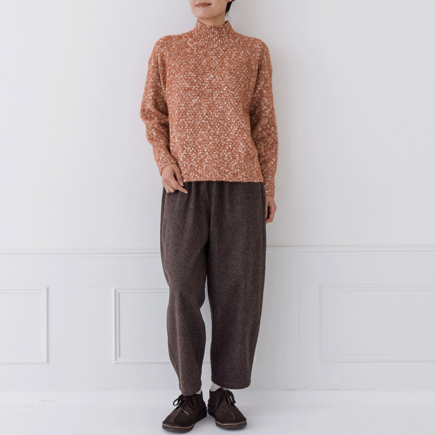 【お取り寄せ】kermu メランジニットカノコ編みハイネックセーター - 画像27