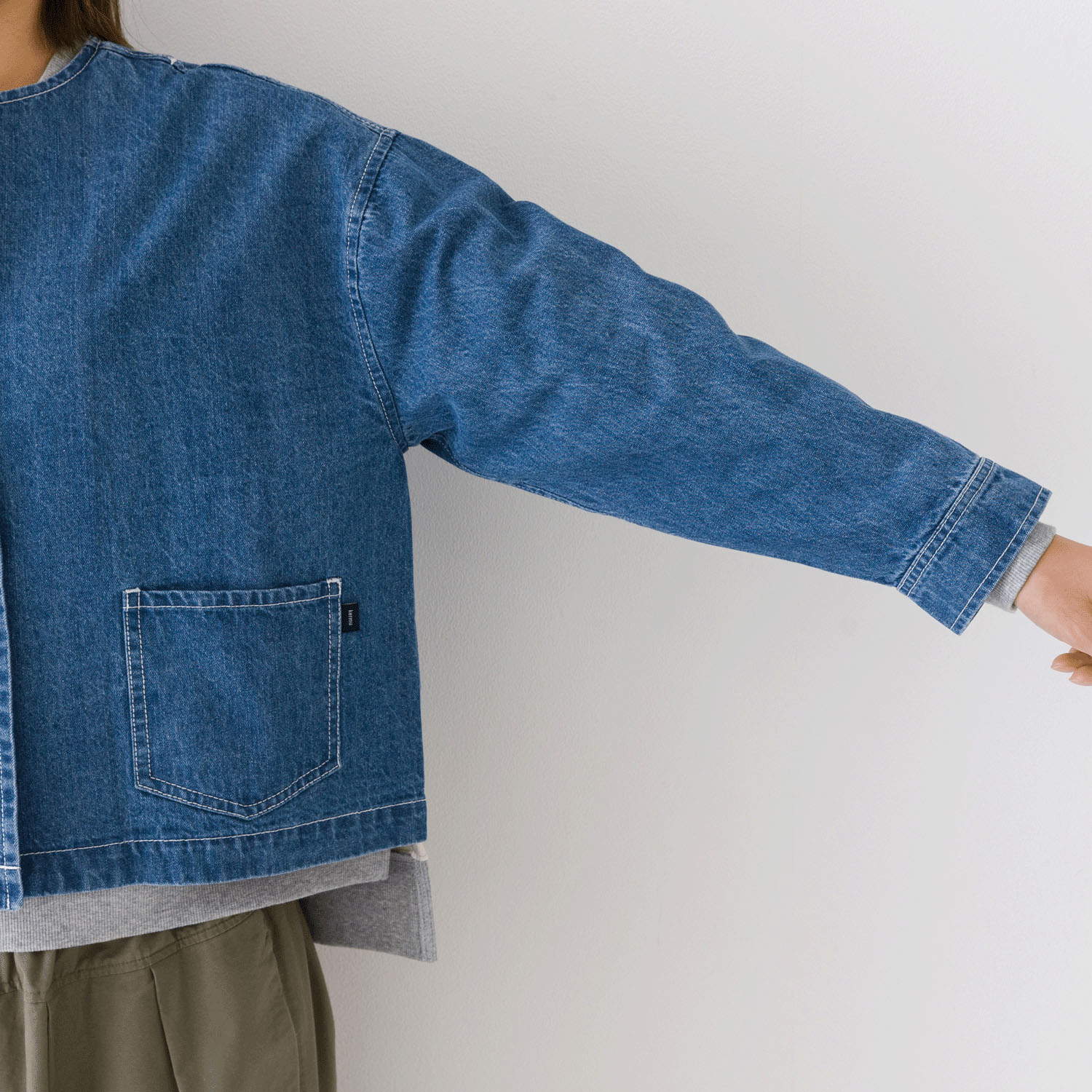 【お取り寄せ】Kermu  9オンスデニムノーカラージャケット - 画像14