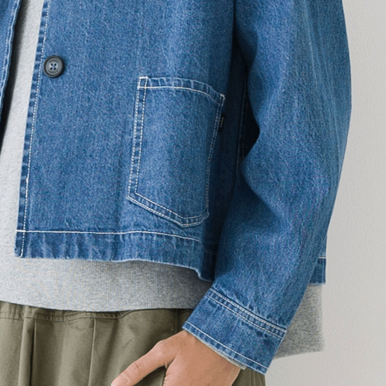 【お取り寄せ】Kermu  9オンスデニムノーカラージャケット - 画像18