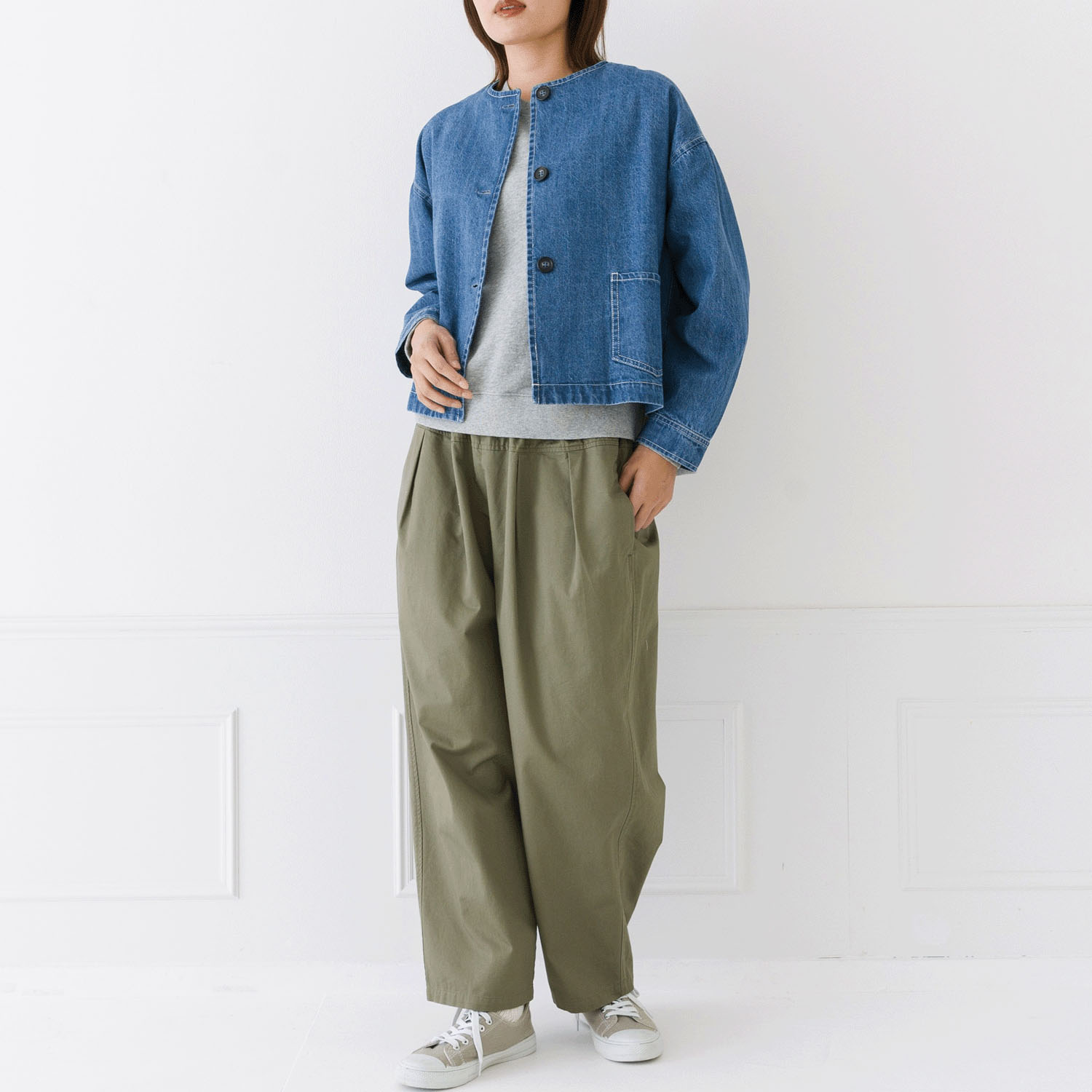 【お取り寄せ】Kermu  9オンスデニムノーカラージャケット - 画像21