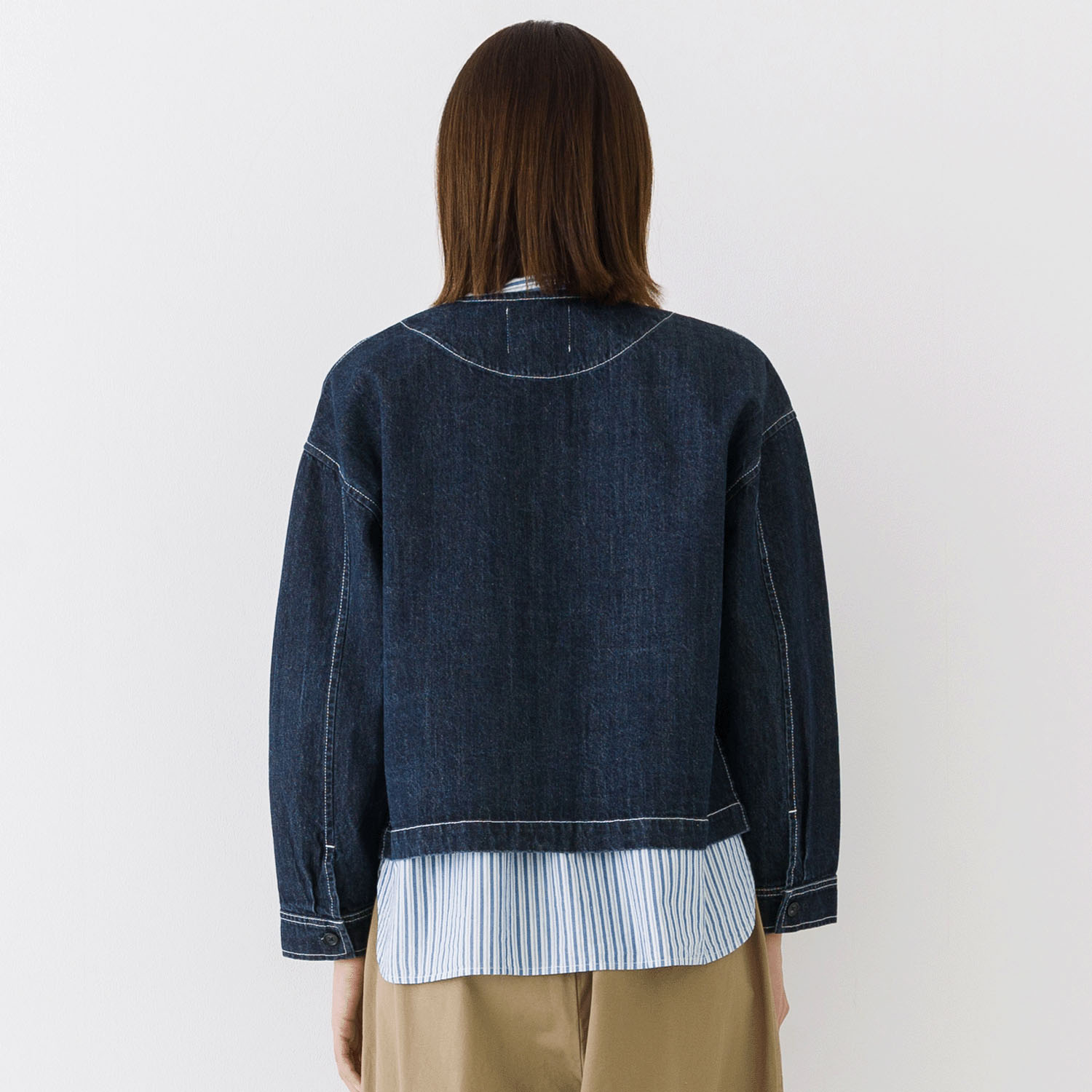 【お取り寄せ】Kermu  9オンスデニムノーカラージャケット - 画像29