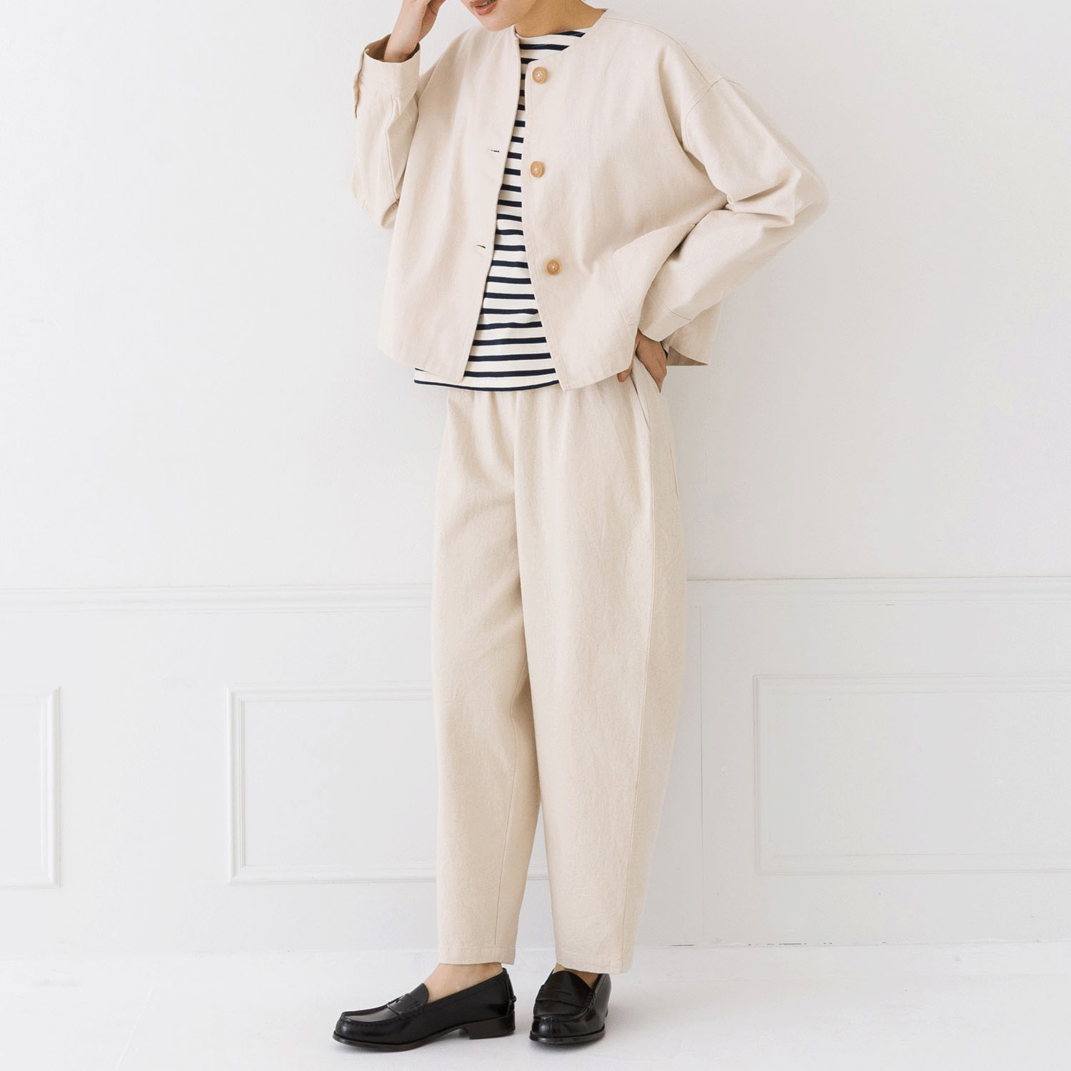 【お取り寄せ】Kermu  9オンスデニムノーカラージャケット - 画像9