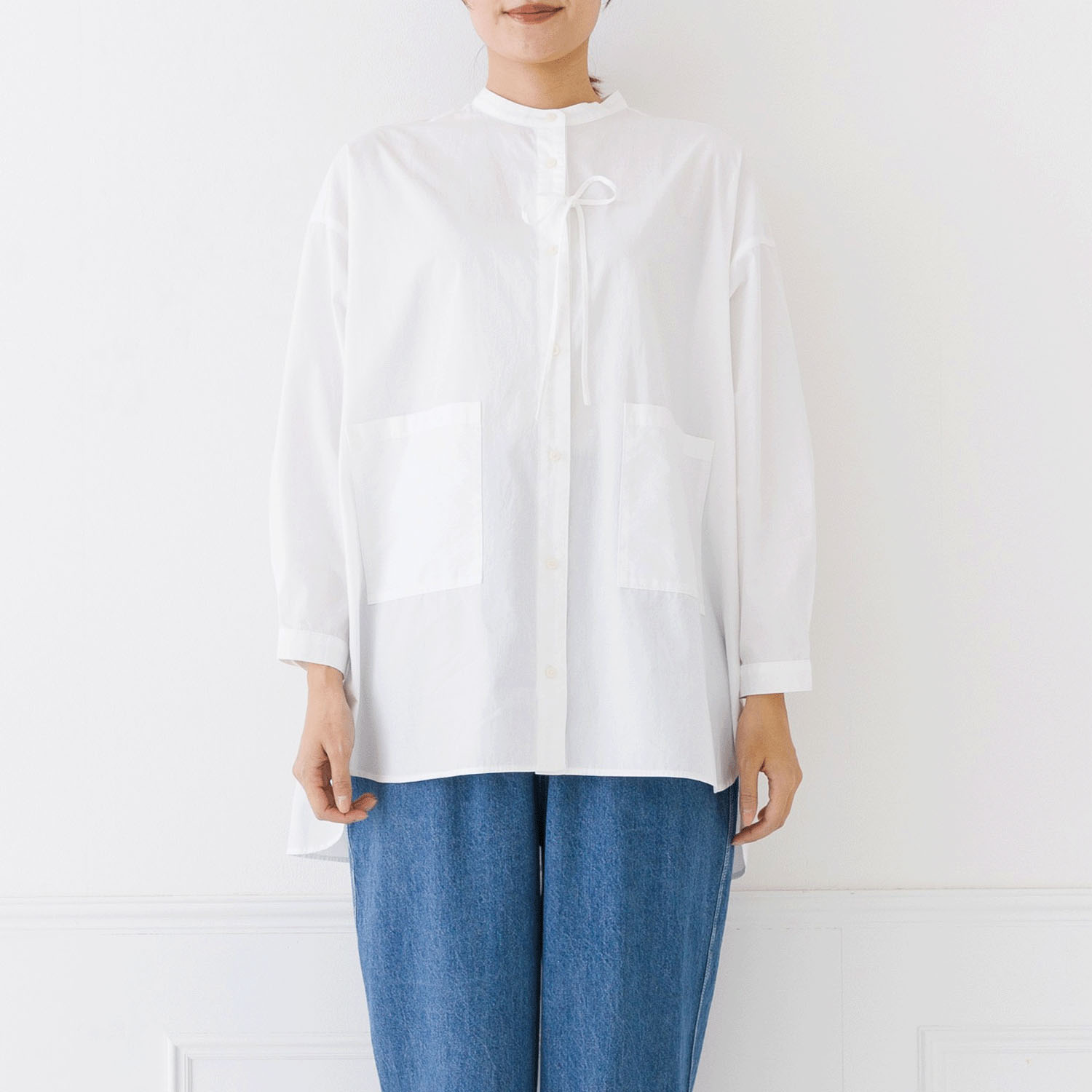 【お取り寄せ】Kermu コットンポムリンワッシャー前ストリングオーバーシャツ - 画像2