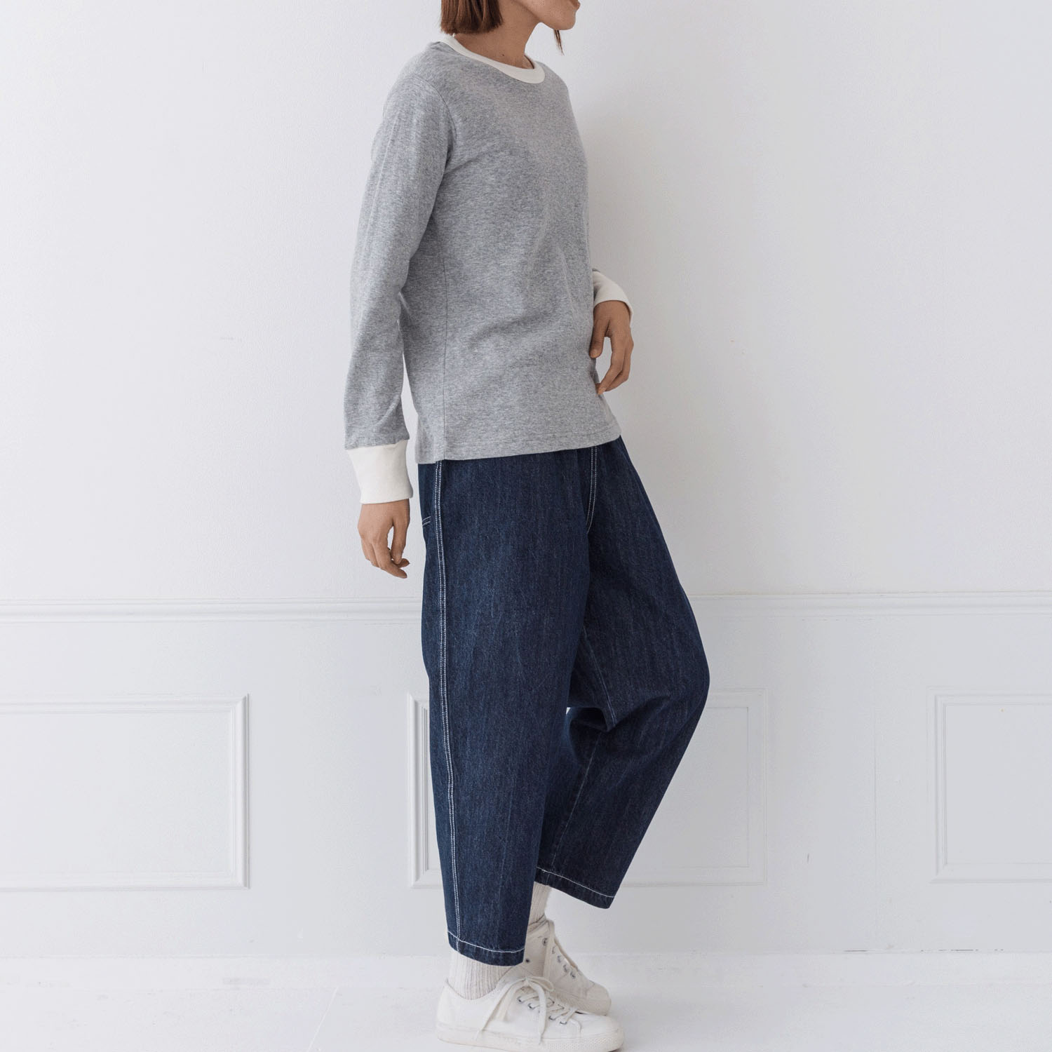 【お取り寄せ】Kermu コットン接結天竺バイカラー長袖Tシャツ - 画像16