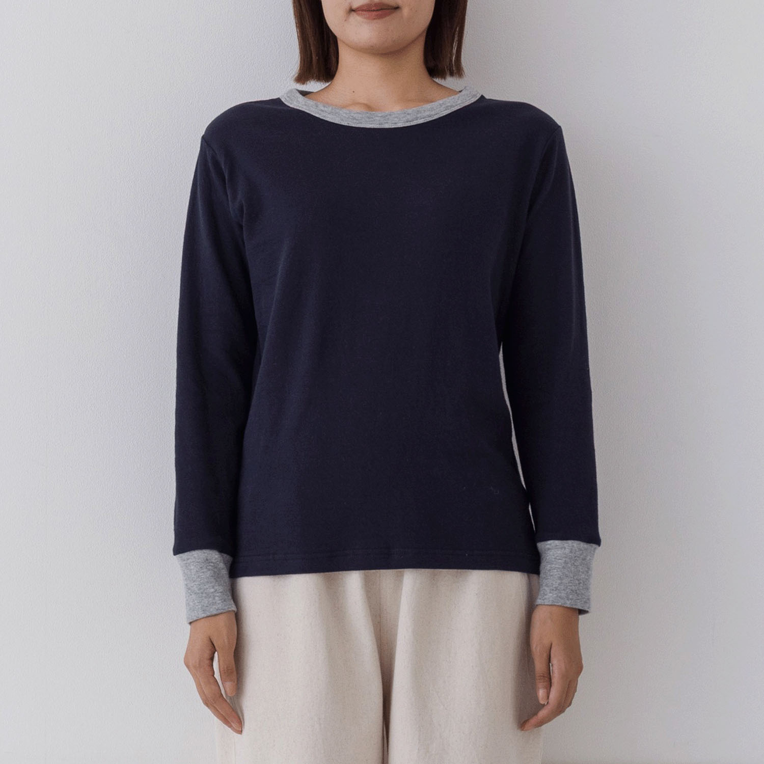 【お取り寄せ】Kermu コットン接結天竺バイカラー長袖Tシャツ - 画像27