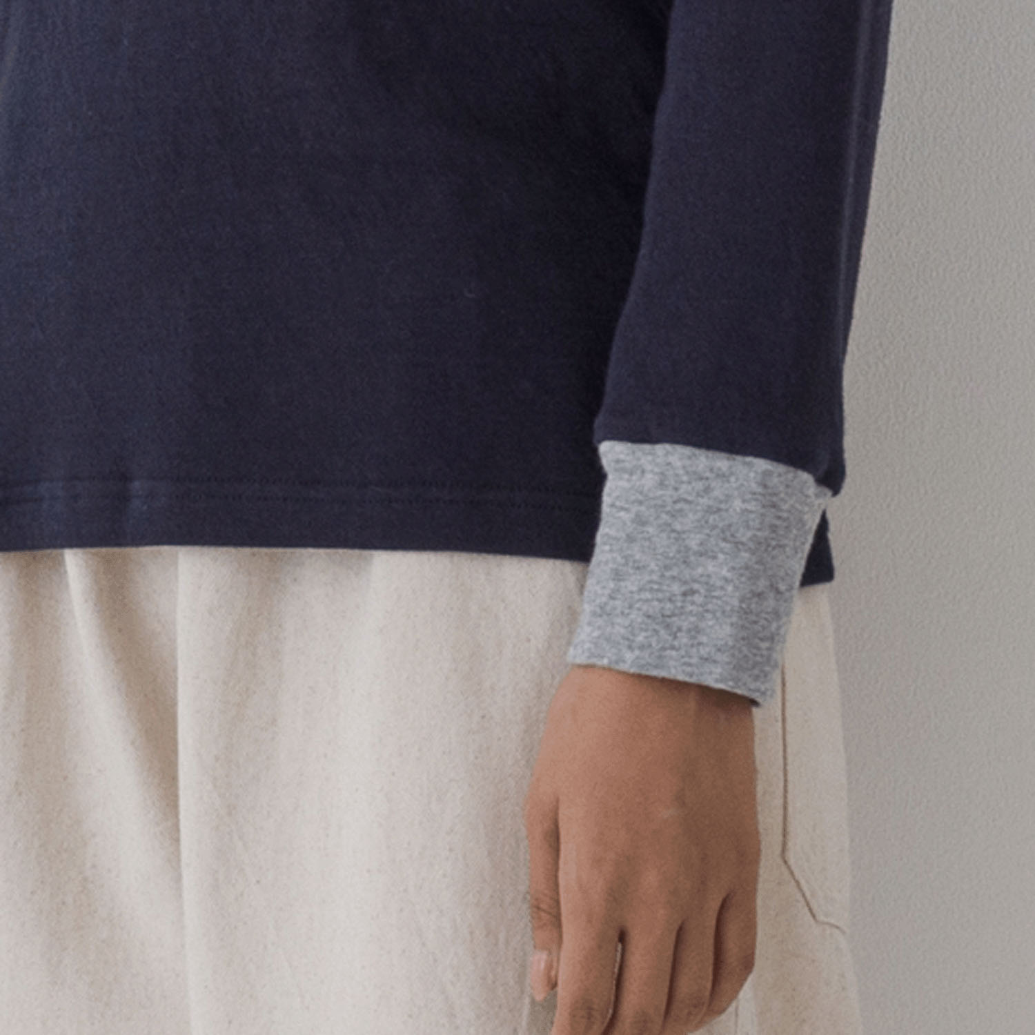 【お取り寄せ】Kermu コットン接結天竺バイカラー長袖Tシャツ - 画像29