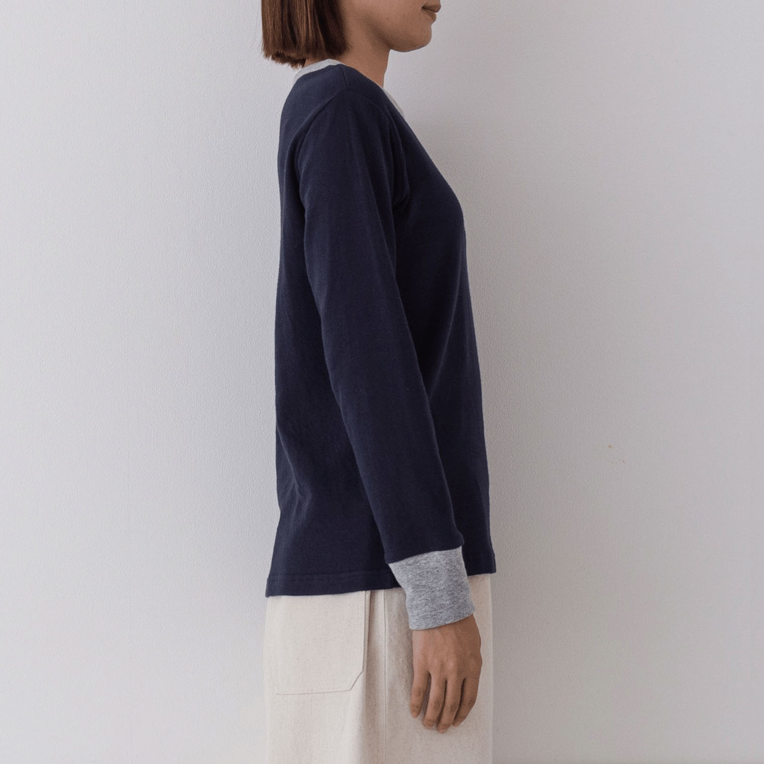 【お取り寄せ】Kermu コットン接結天竺バイカラー長袖Tシャツ - 画像30