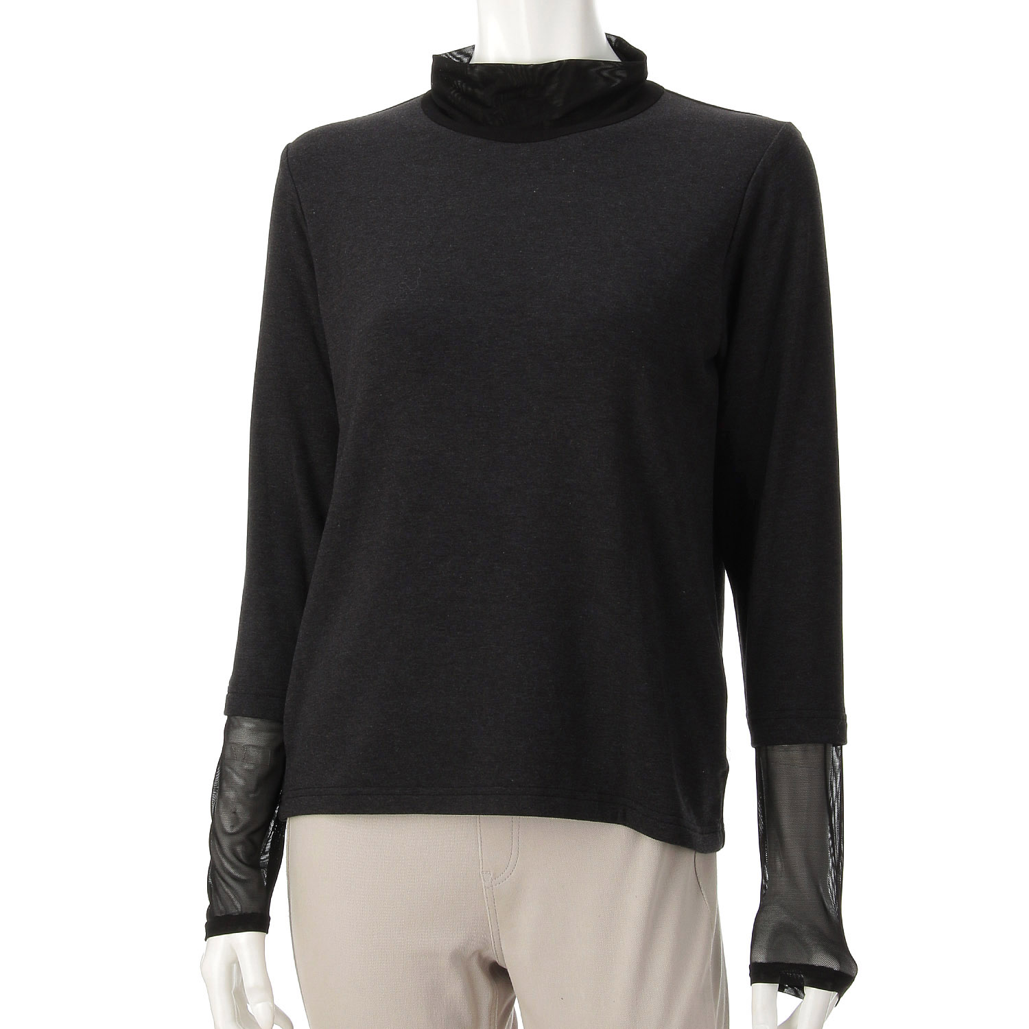 衿・袖先メッシュ カットソー - 画像2