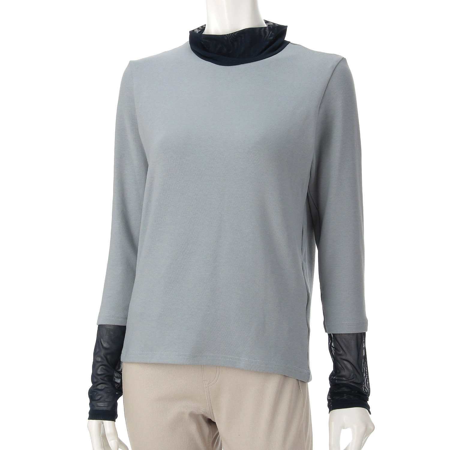 衿・袖先メッシュ カットソー - 画像4