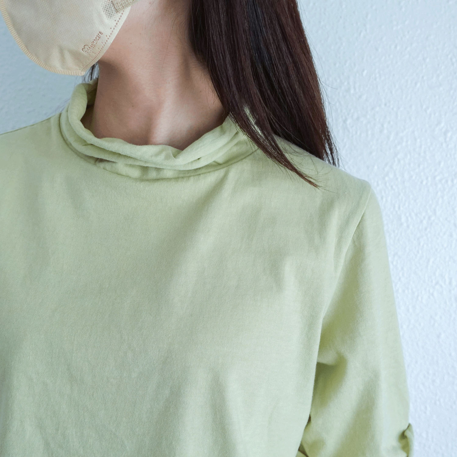 マゼンタ綿天竺2段ロール半袖 - 画像2