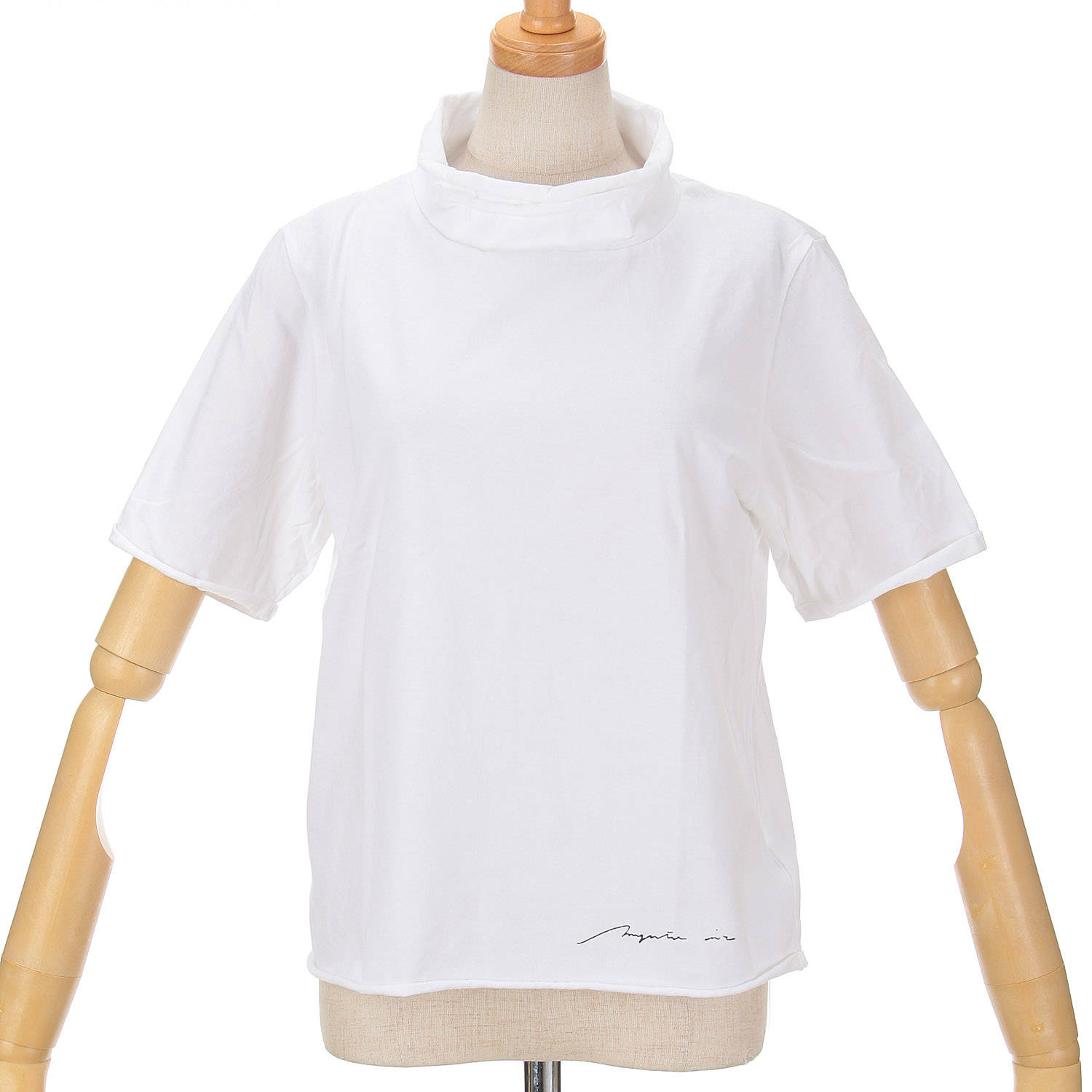 マゼンタ綿天竺2段ロール半袖 - 画像6