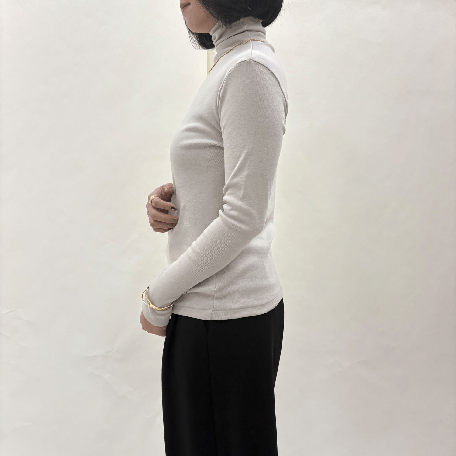 マゼンタ フライス12cmボトルネック長袖 - 画像24