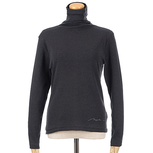 マゼンタ フライス12cmボトルネック長袖