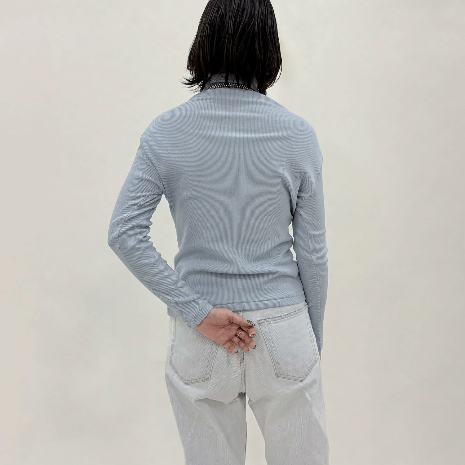 【Insta Live】マゼンタ テレコ12cmボトルネック長袖 - 画像34